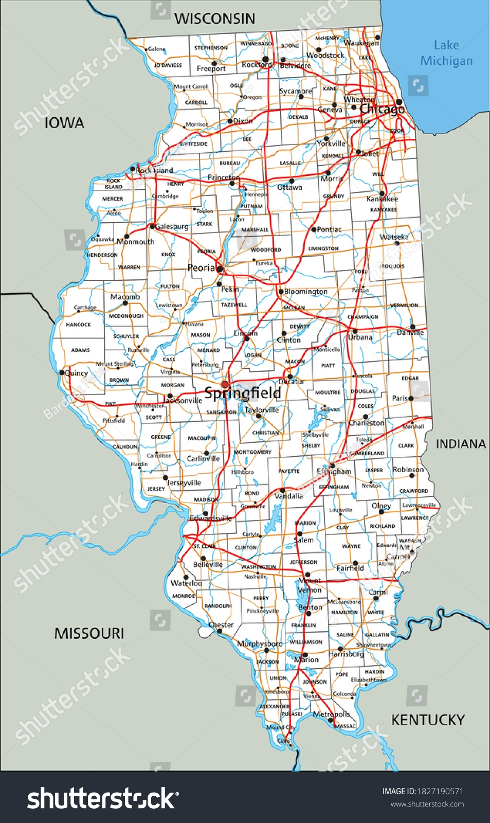 Printable Illinois Map