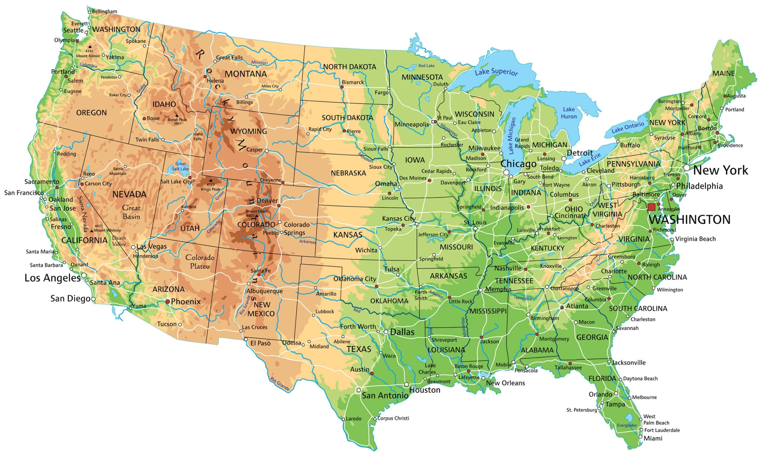High Detailed United States Of America Road Map Worksheets Library