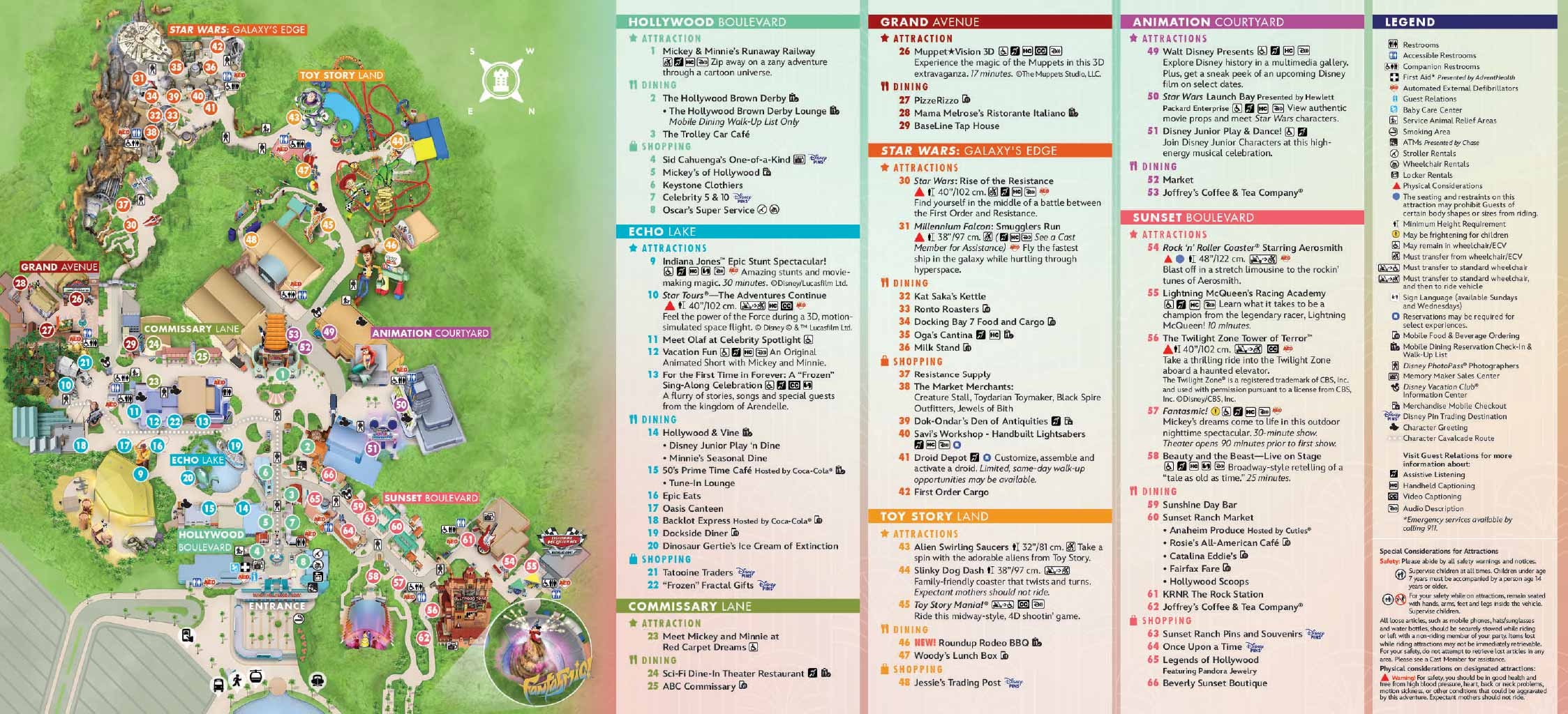 Disney Hollywood Studios Printable Map