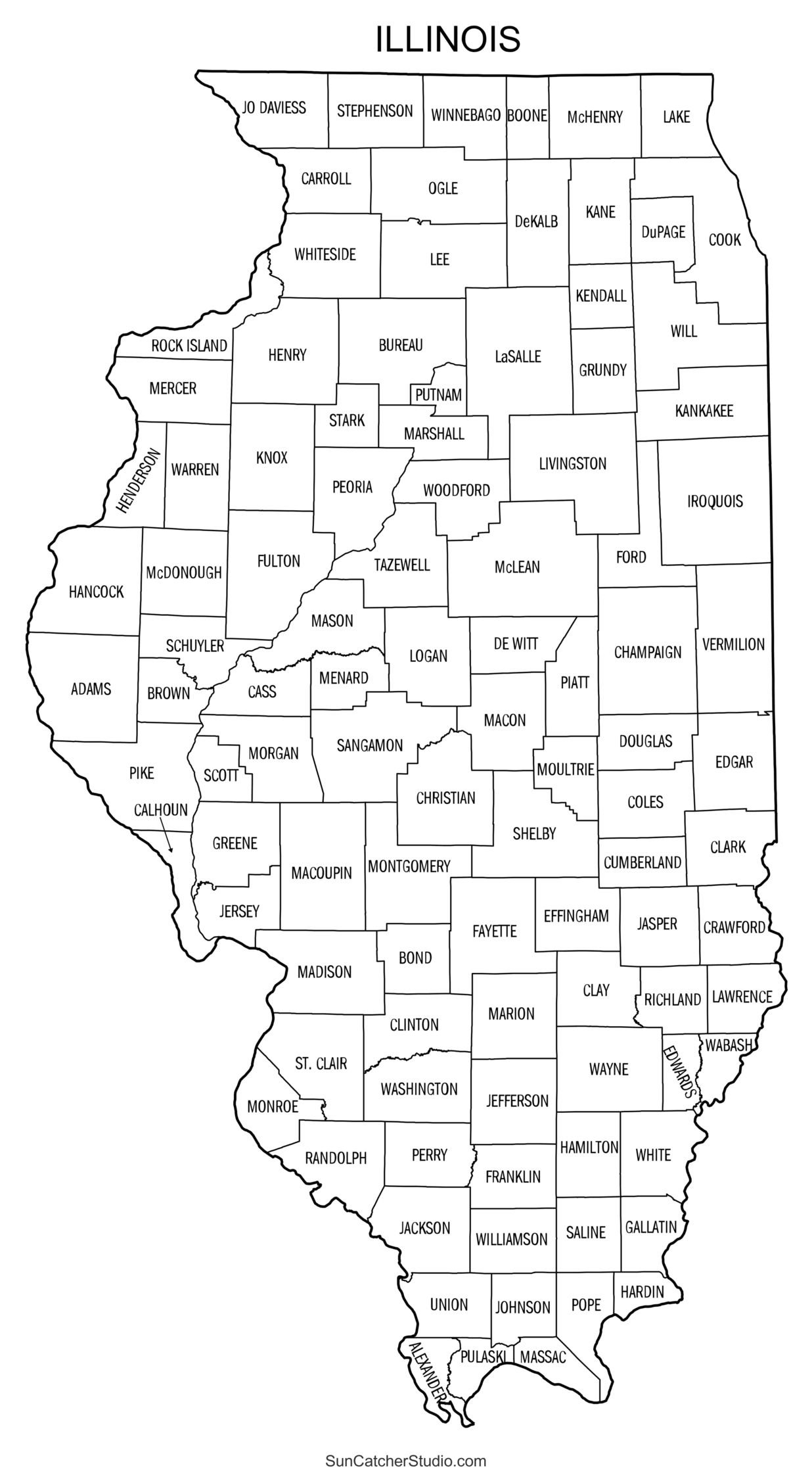 Illinois County Map Printable State Map With County Lines Free Printables Monograms Design Tools Patterns U0026 DIY Projects