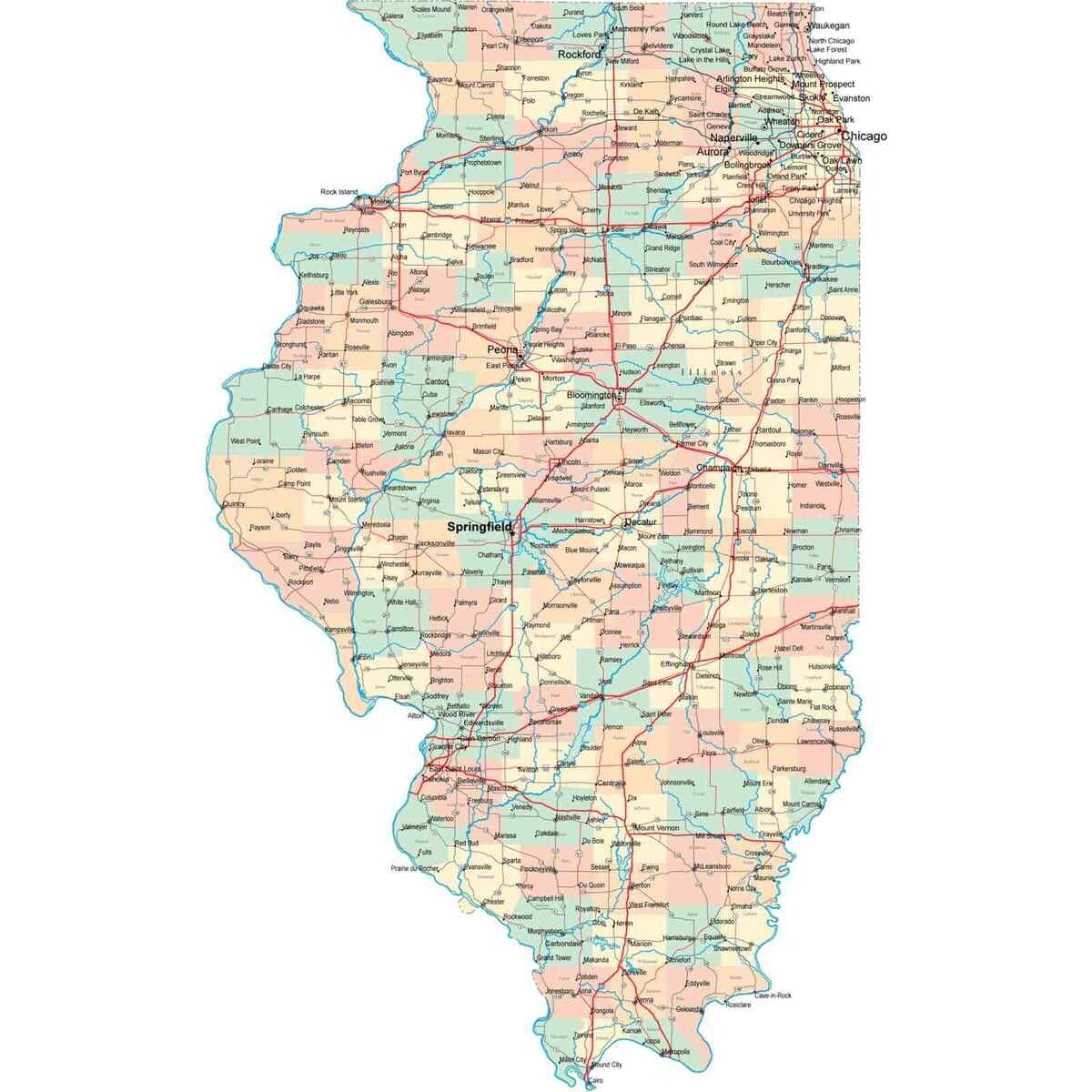 Printable Map Of Illinois