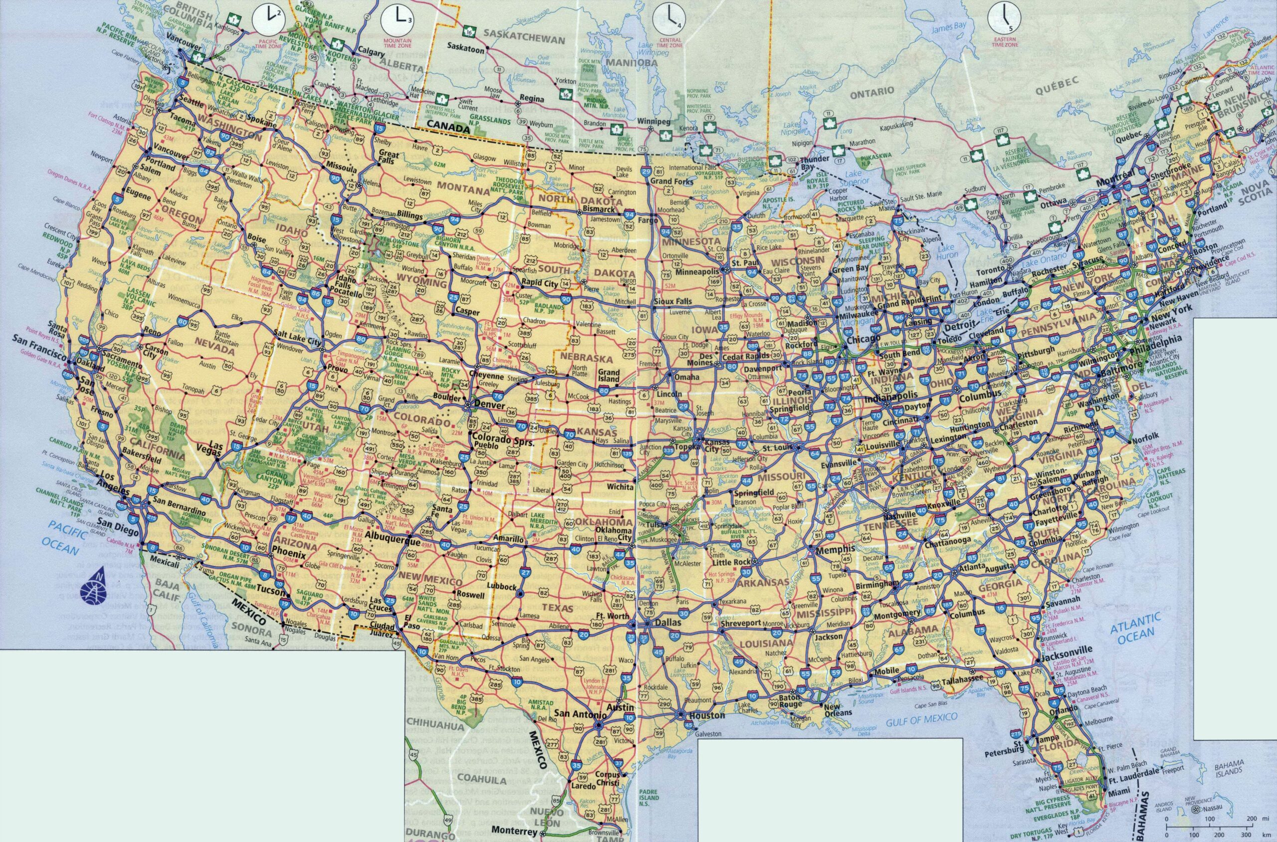 In High resolution Highways Map Of The USA The USA Highways Map Worksheets Library