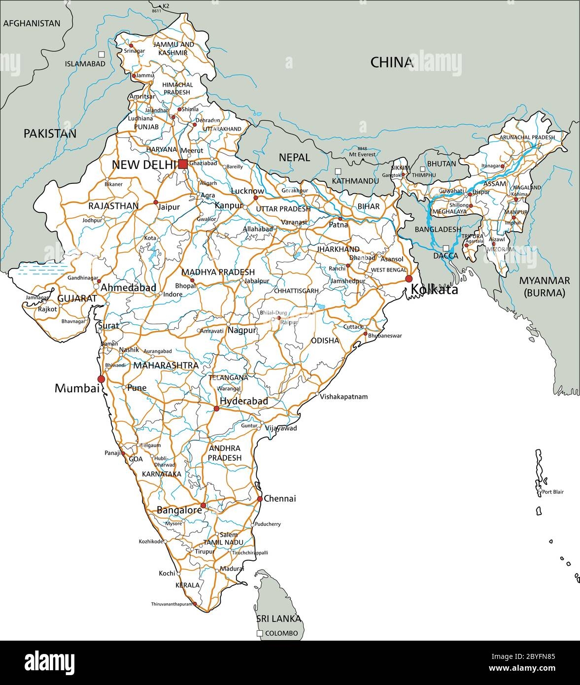 India Map White Hi res Stock Photography And Images Alamy