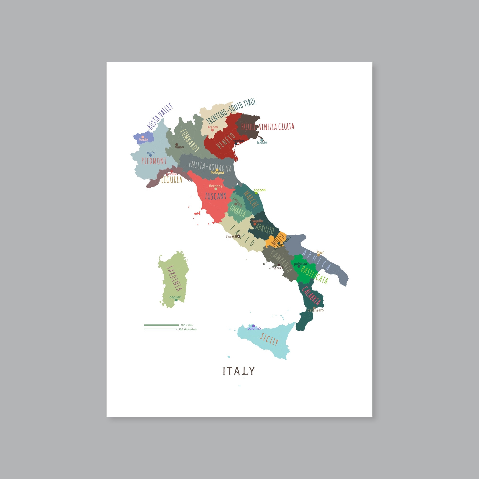 Italy Printable Map