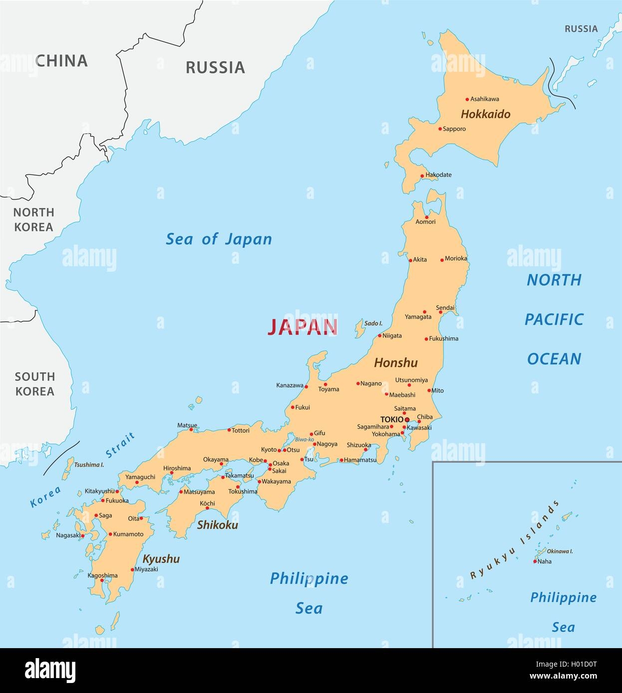 Japan Map Hi res Stock Photography And Images Alamy