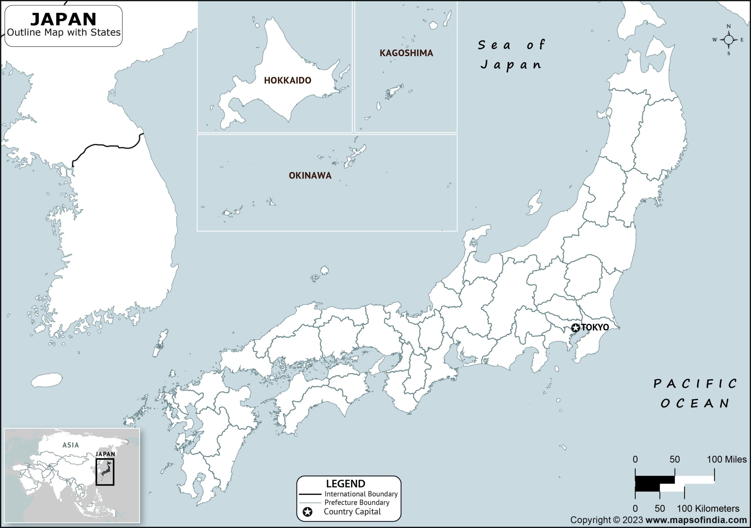 Japan Printable Map