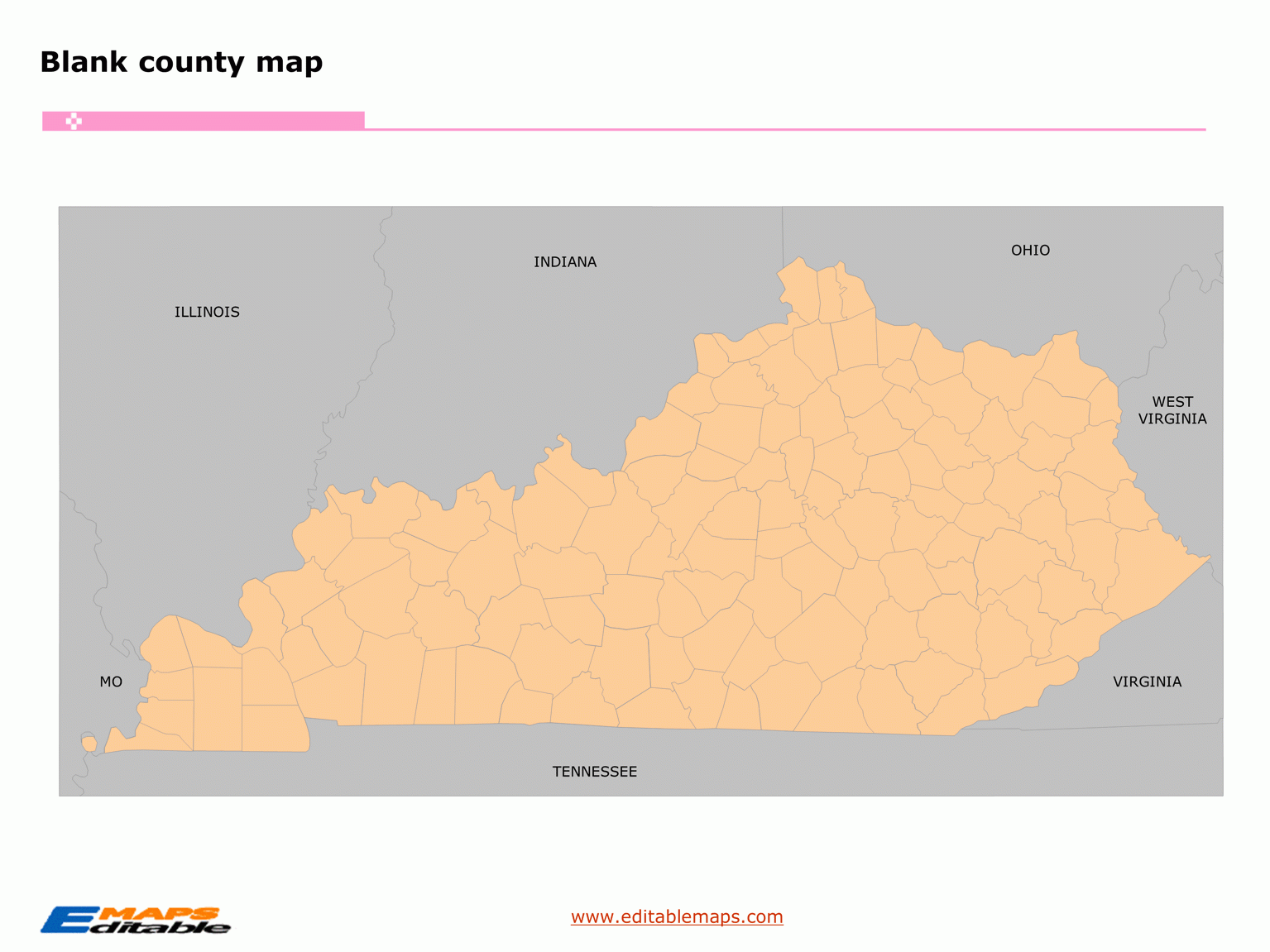 Kentucky County Map Editable PowerPoint Maps
