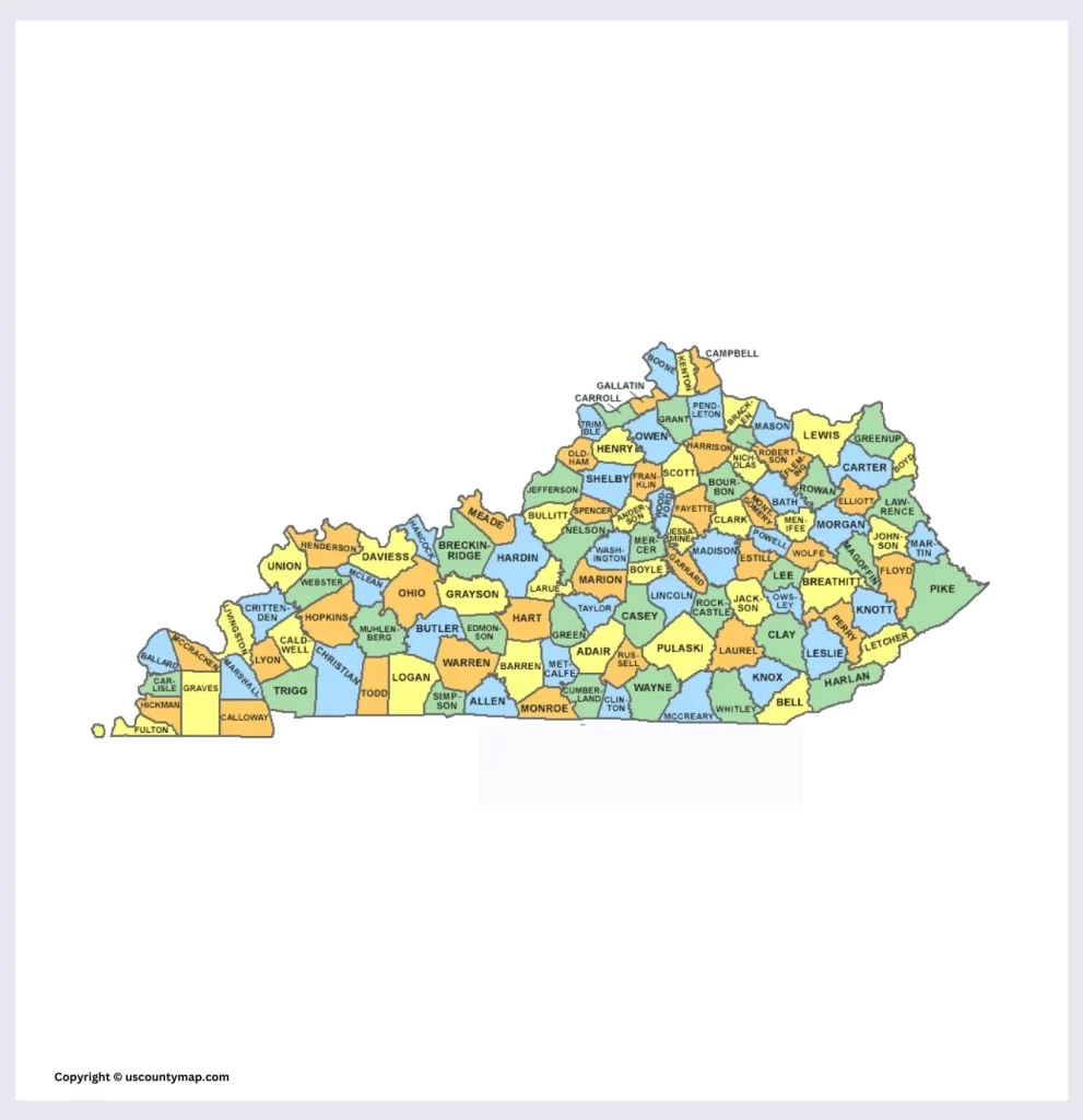 Kentucky County Map Map Of Kentucky Counties And Cities 