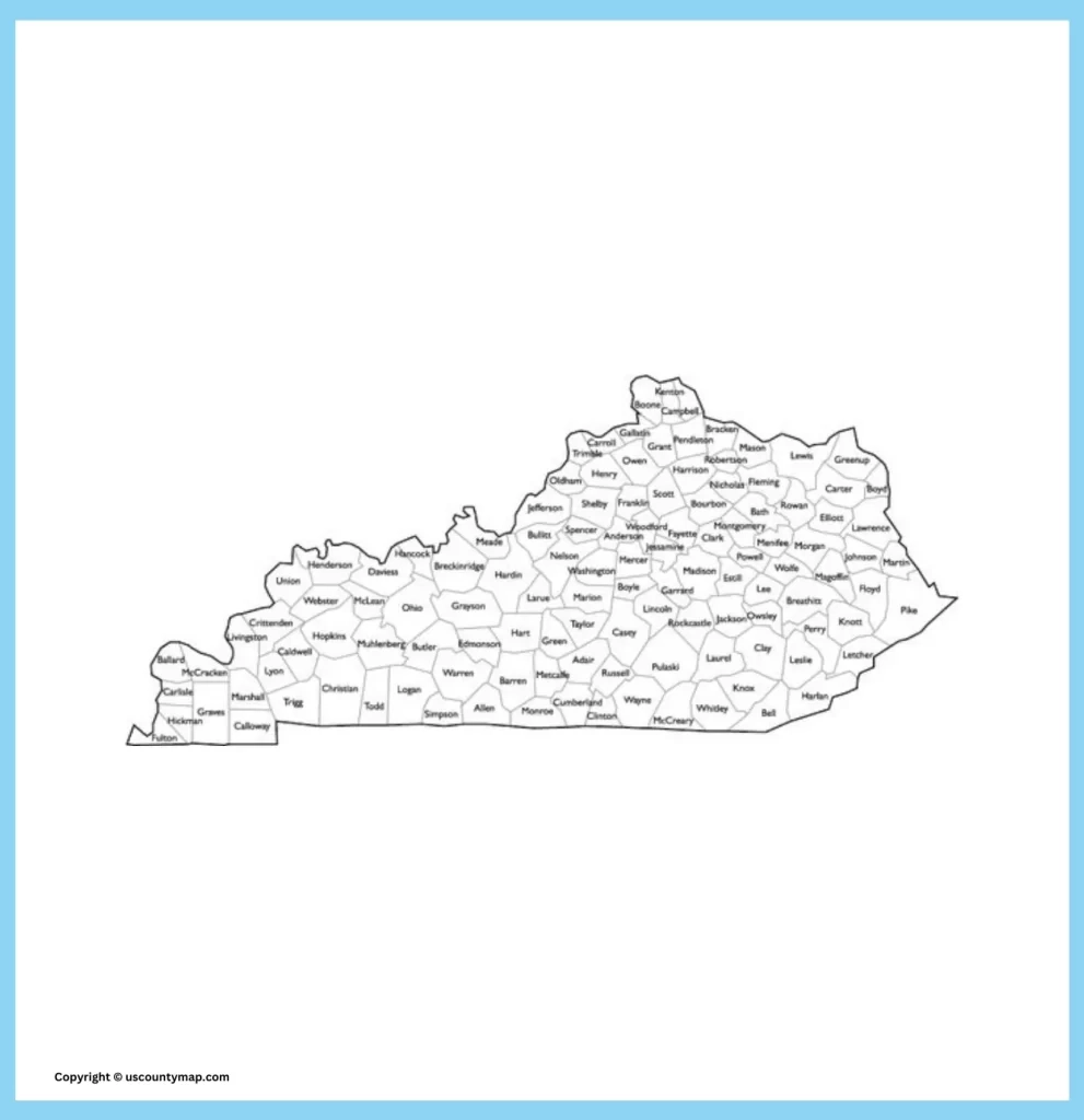 Kentucky County Map Map Of Kentucky Counties And Cities 