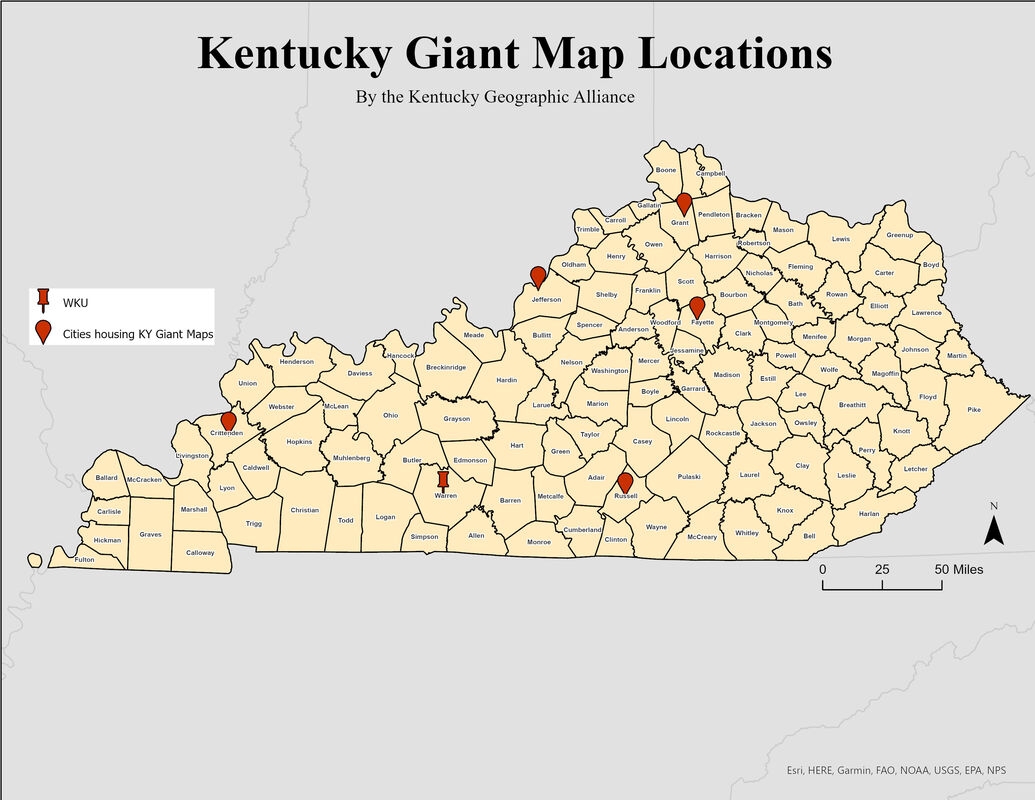 Kentucky Giant Map KENTUCKY GEOGRAPHIC ALLIANCE