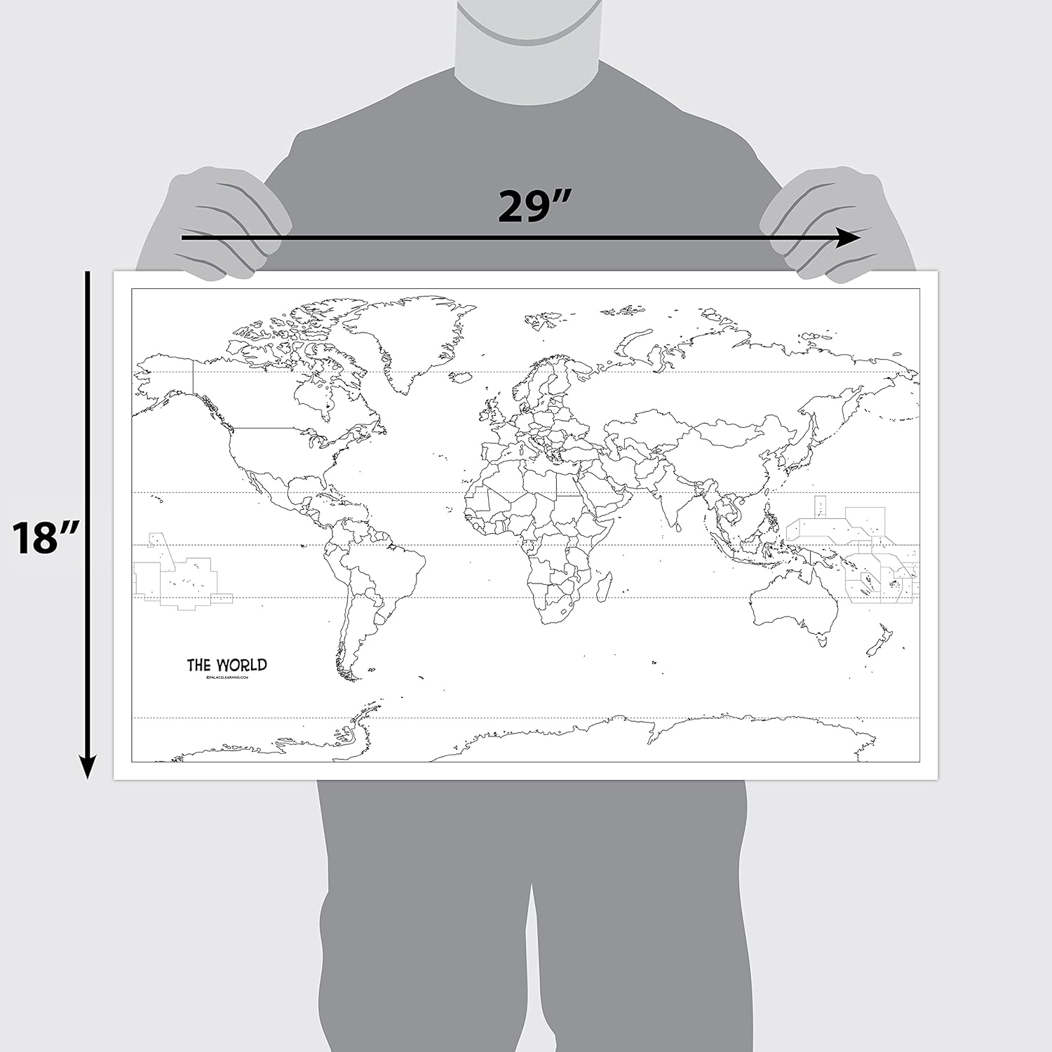 Laminated Blank World Map Outline Poster Wall Martinique Ubuy