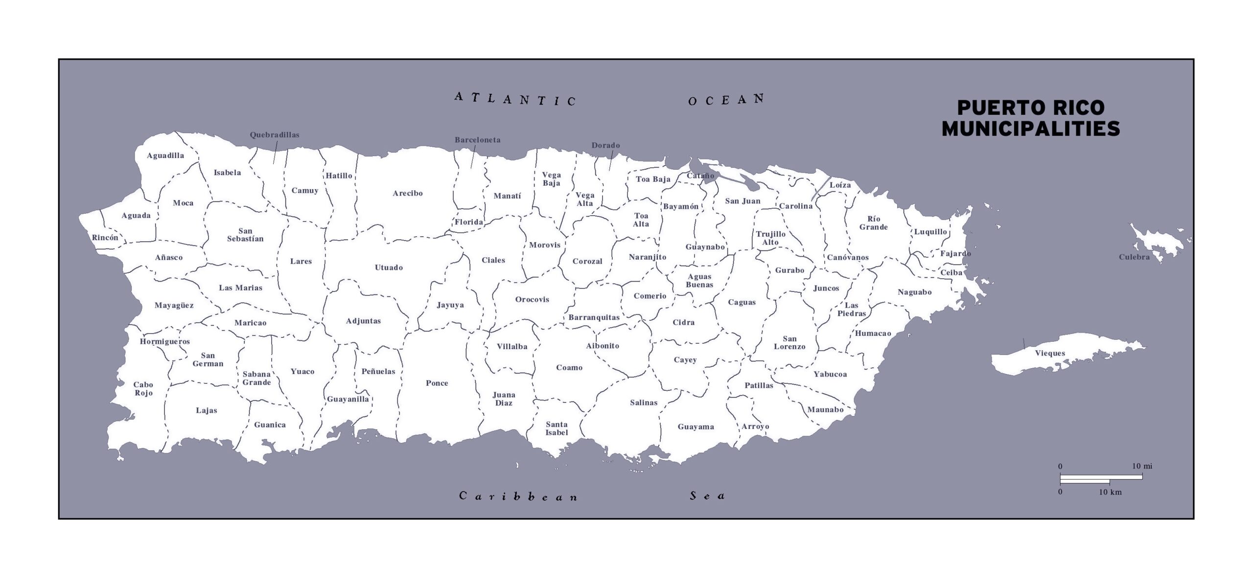 Large Detailed Administrative Map Of Puerto Rico Puerto Rico North America Mapsland Maps Of The World