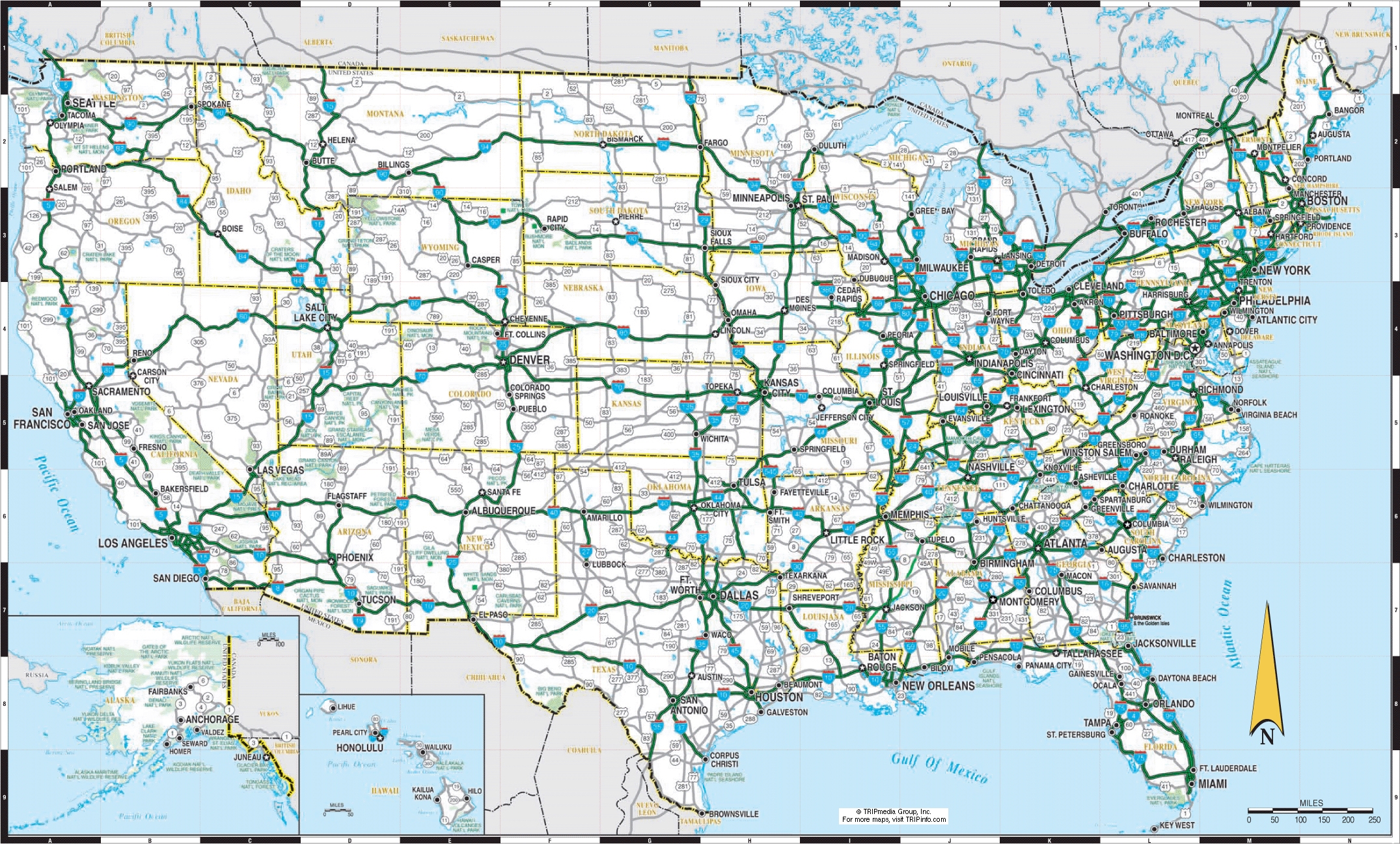 United States Highway Map Printable