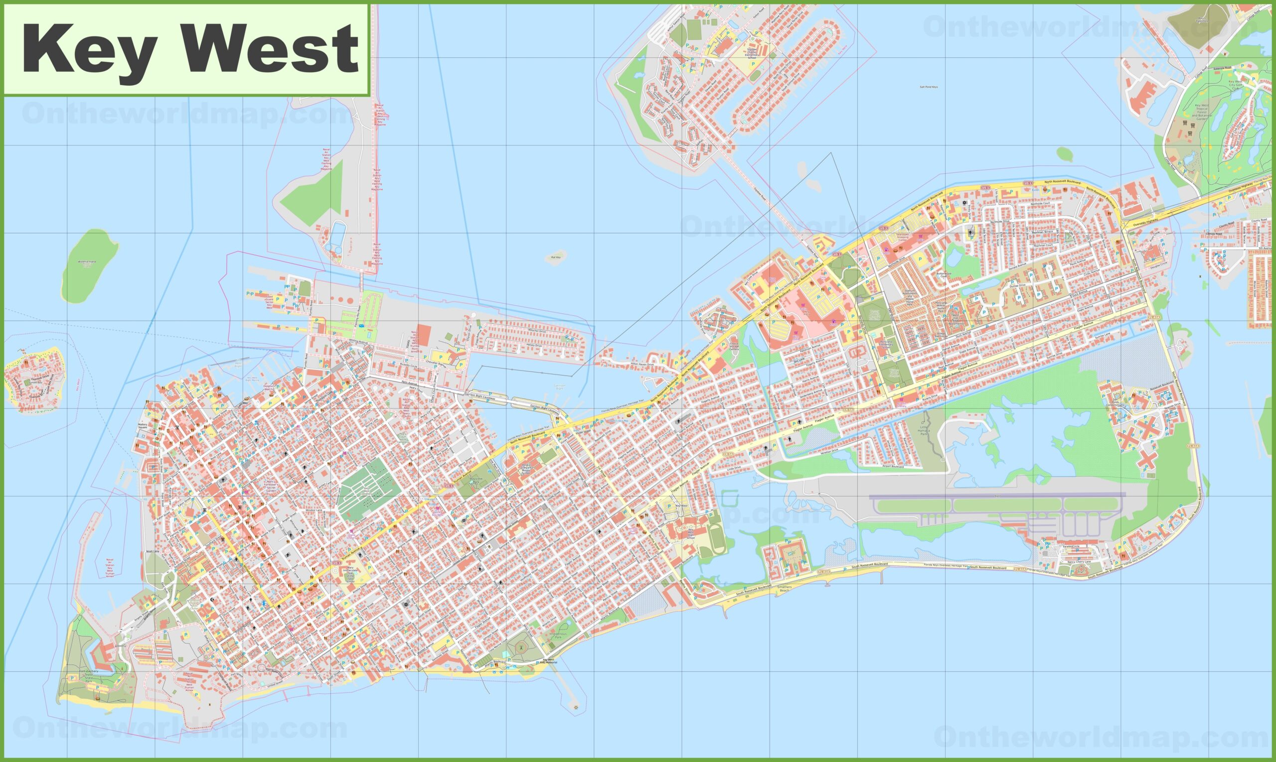 Large Detailed Map Of Key West Ontheworldmap