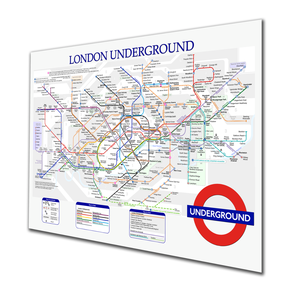 London Underground Tube Elizabethan Line Route Poster Map Railway Metro Print EBay