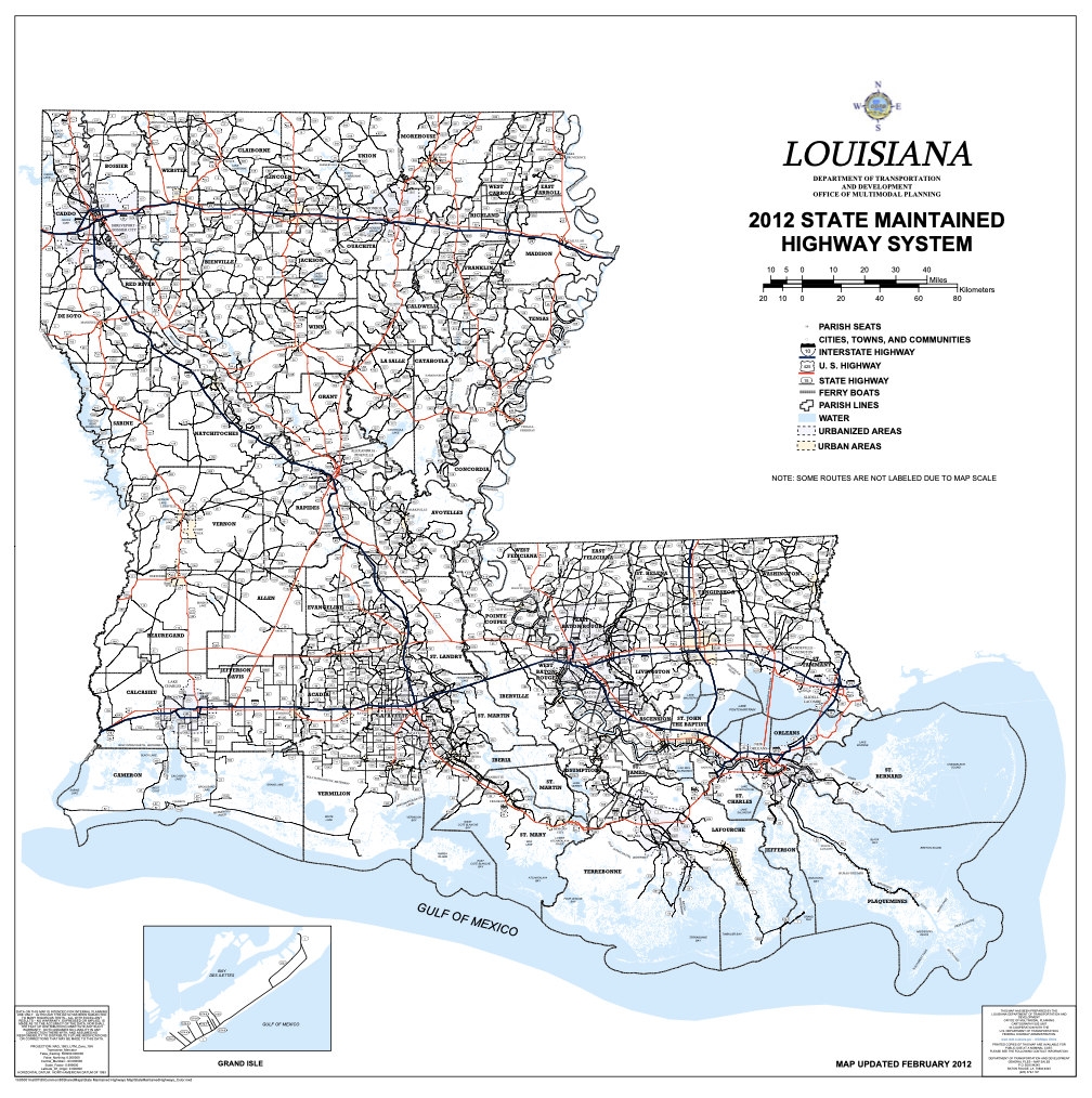 Louisiana Parish Map Printable