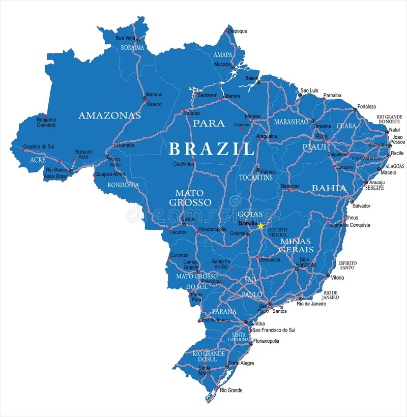 Printable Brazil Map