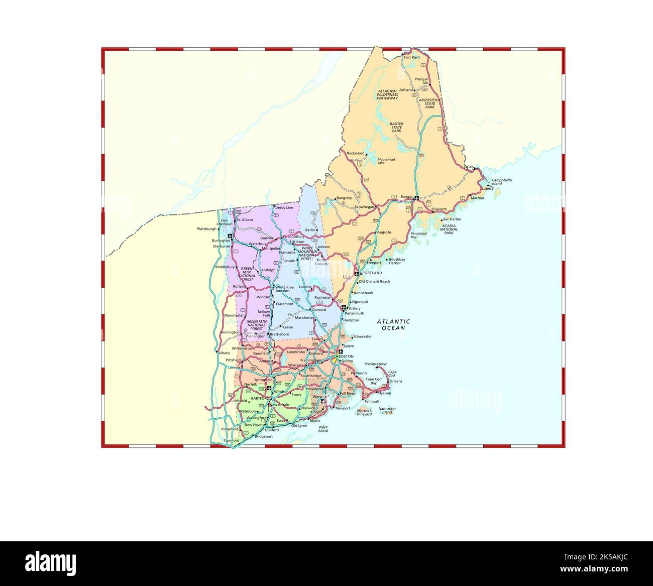 Map New England Hi res Stock Photography And Images Alamy