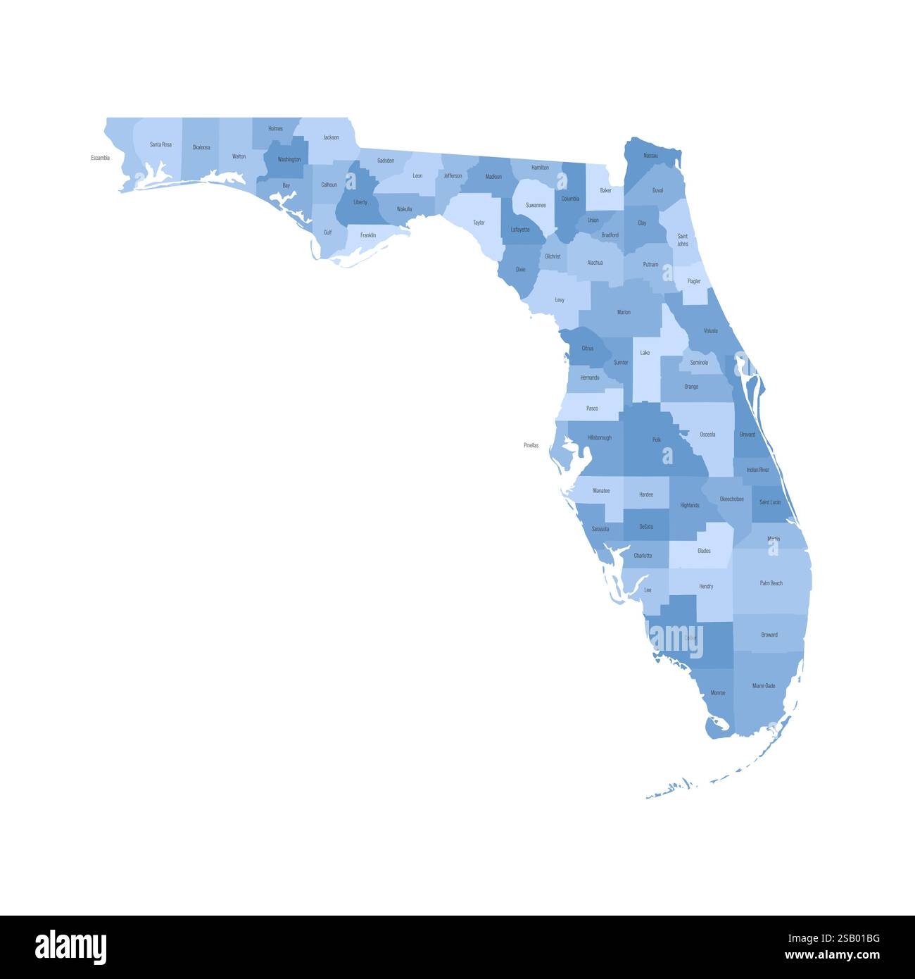 Map Of Florida County Stock Vector Images Page 2 Alamy