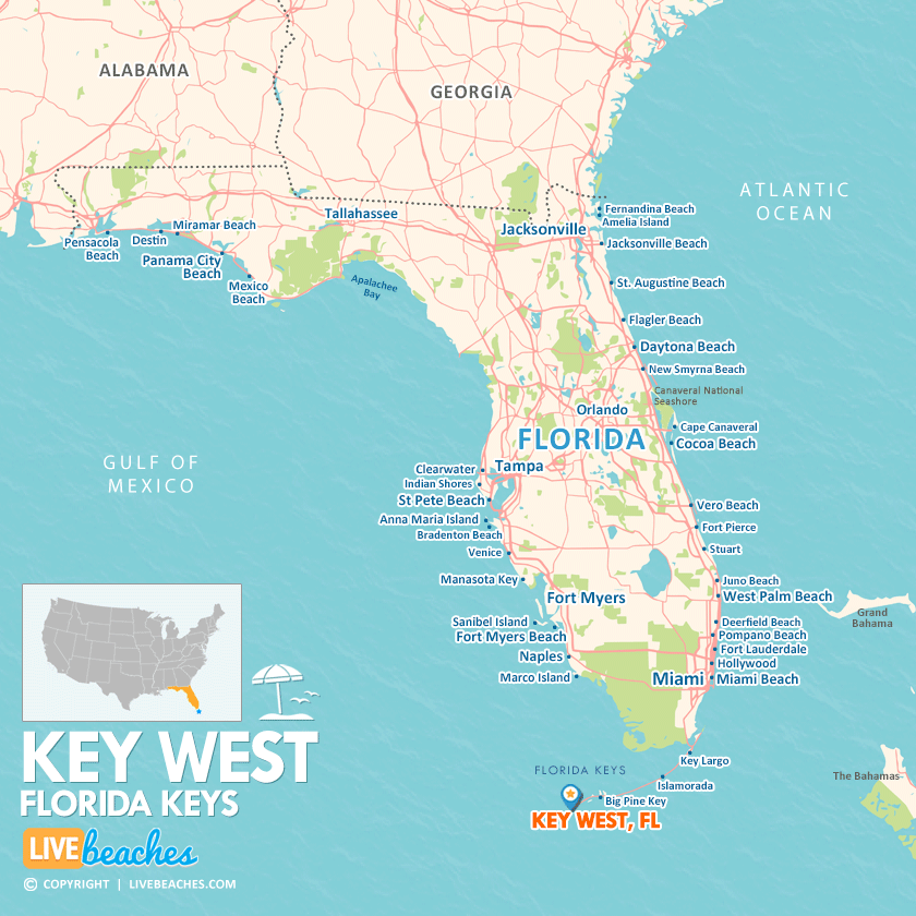 Map Of Key West Florida Live Beaches