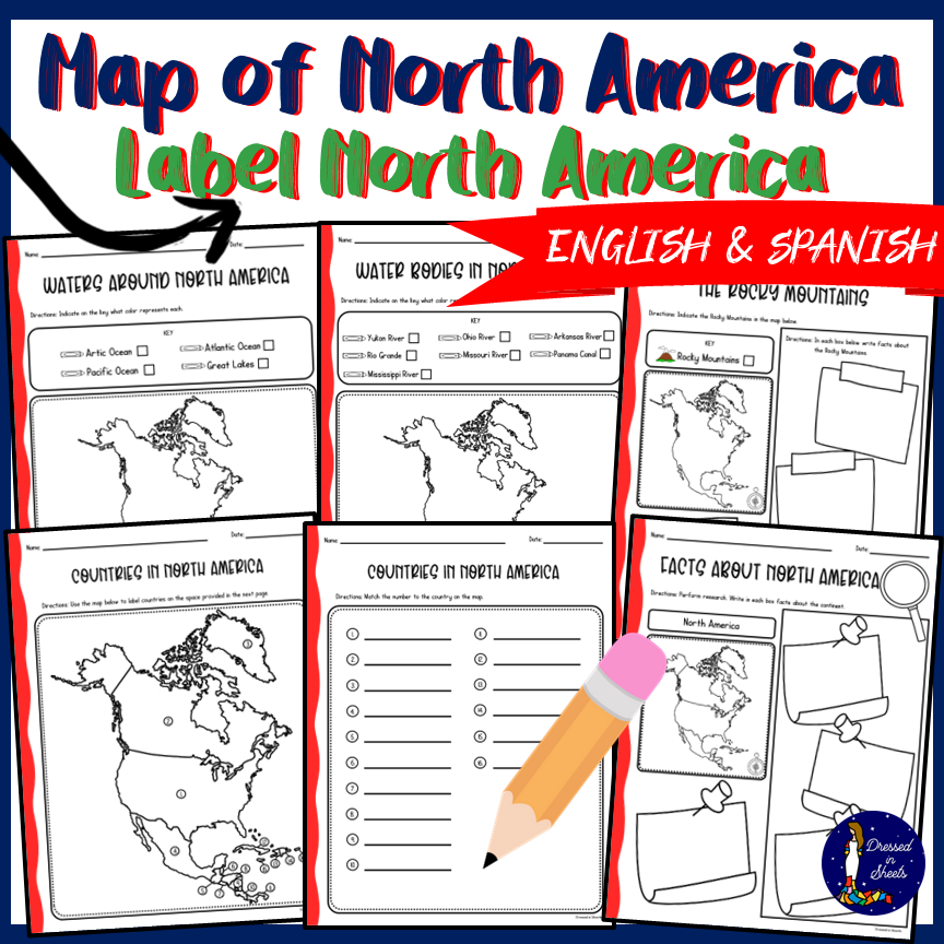 Printable Map Of North America