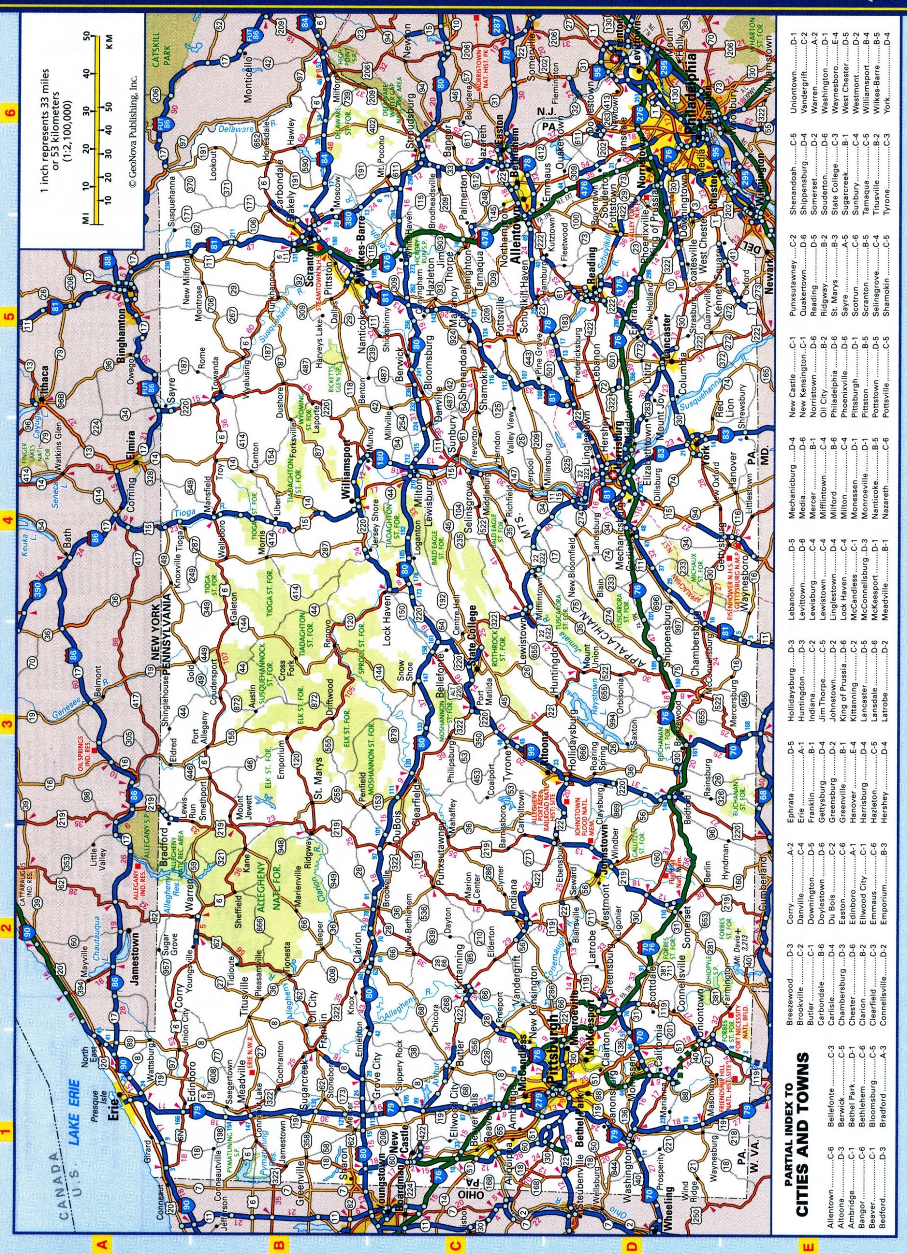 Printable Maps Of Pennsylvania