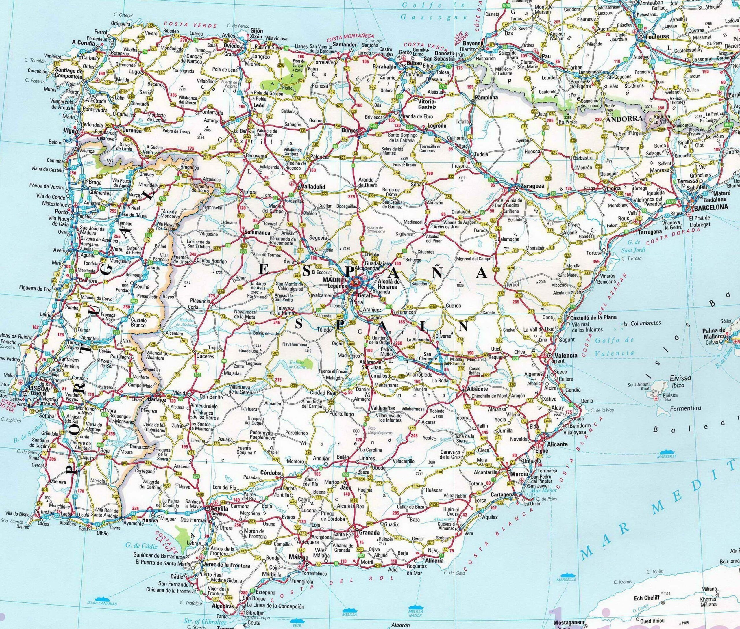 Map Of Spain Offline Map And Detailed Map Of Spain