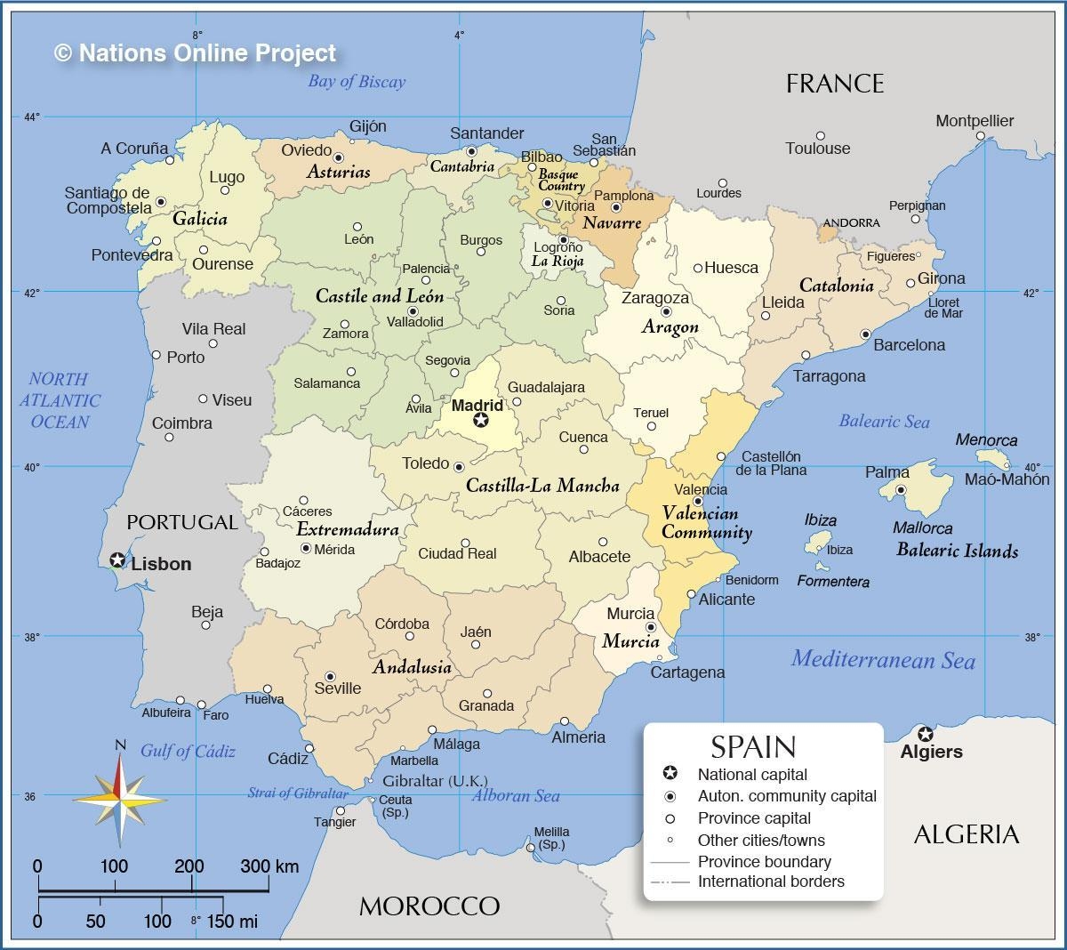 Map Of Spain Offline Map And Detailed Map Of Spain