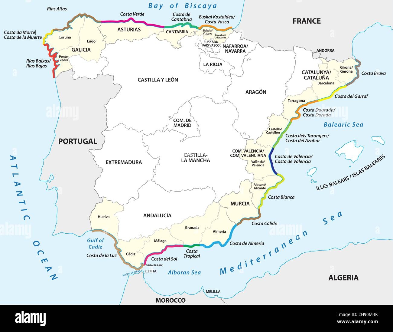 Map Outline Of Spain And Portugal Hi res Stock Photography And Images Alamy