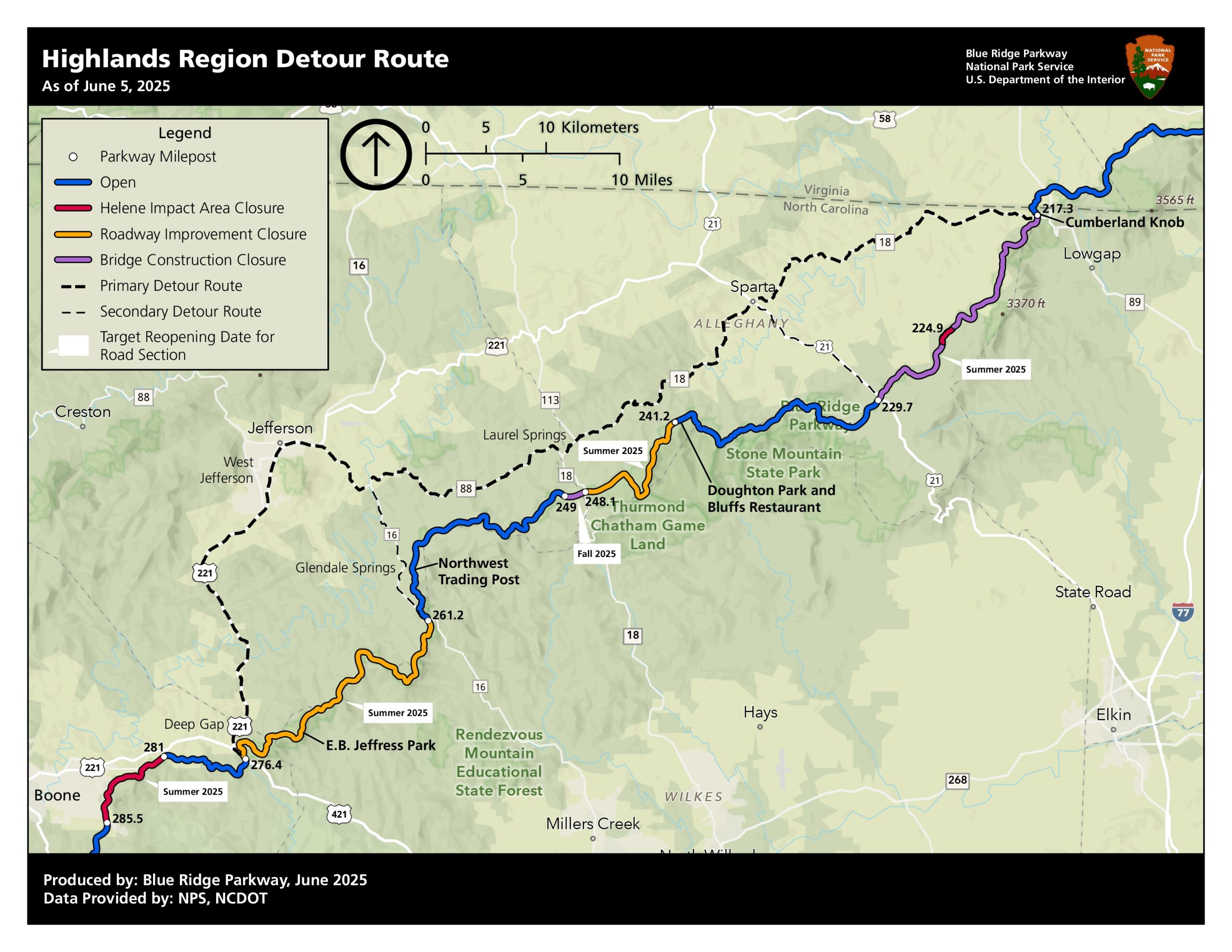 Maps Blue Ridge Parkway U S National Park Service 