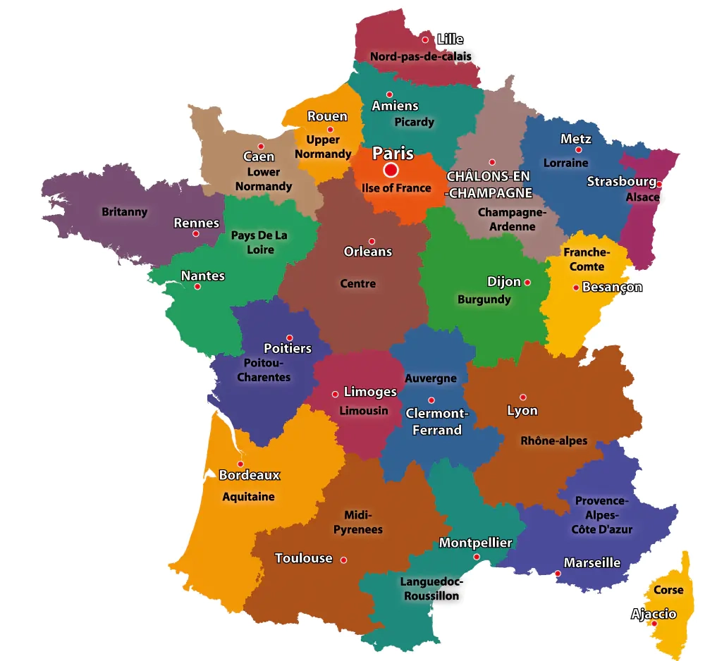 Maps Of The Regions Of France