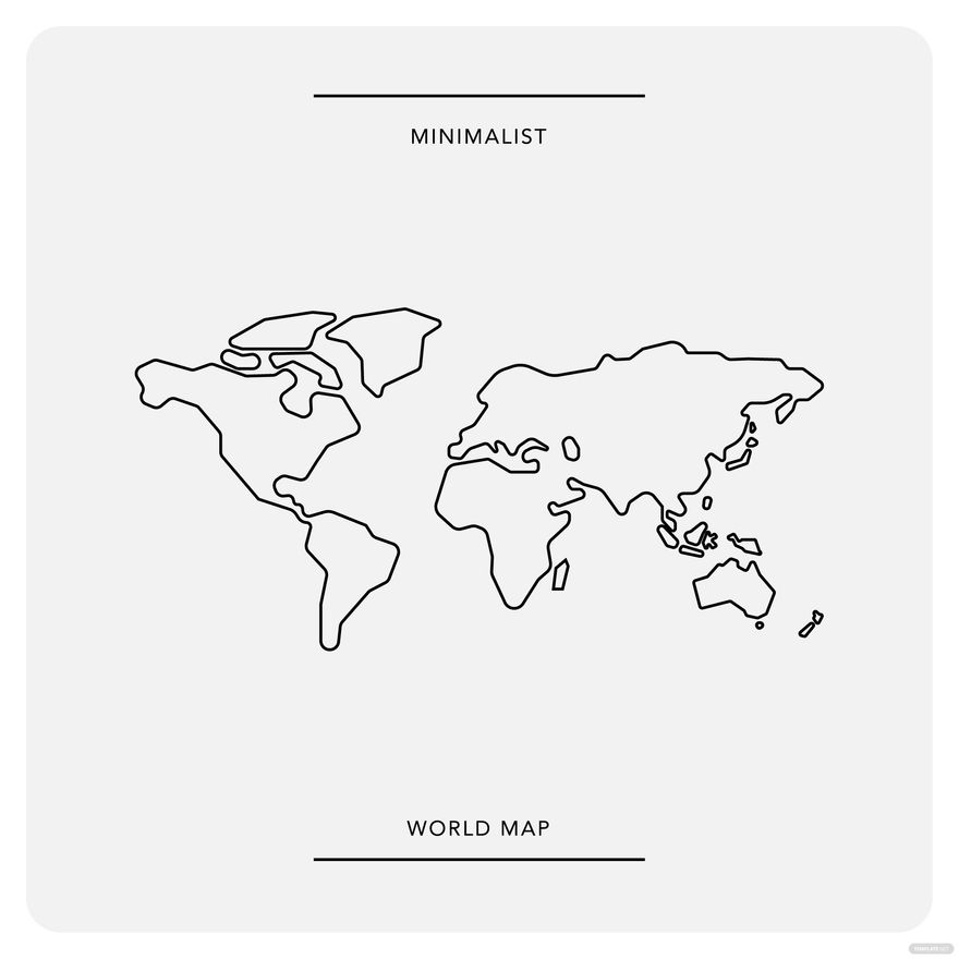 Minimalist World Map Vector In Illustrator SVG JPG EPS PNG 