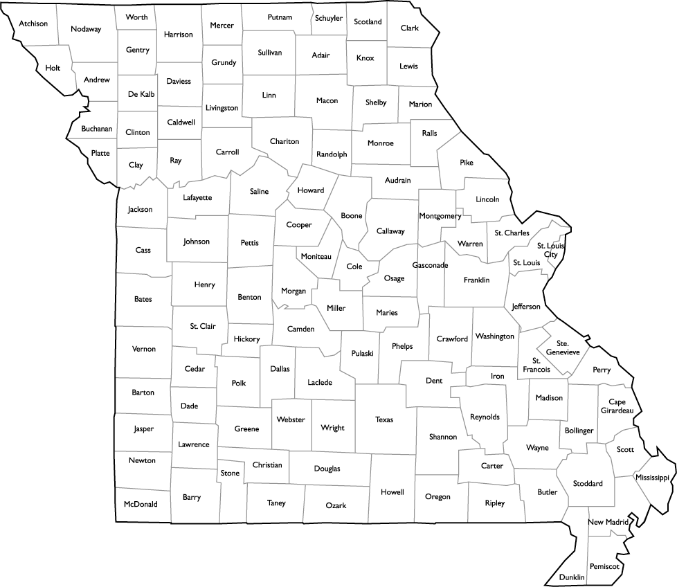 Printable Missouri County Map