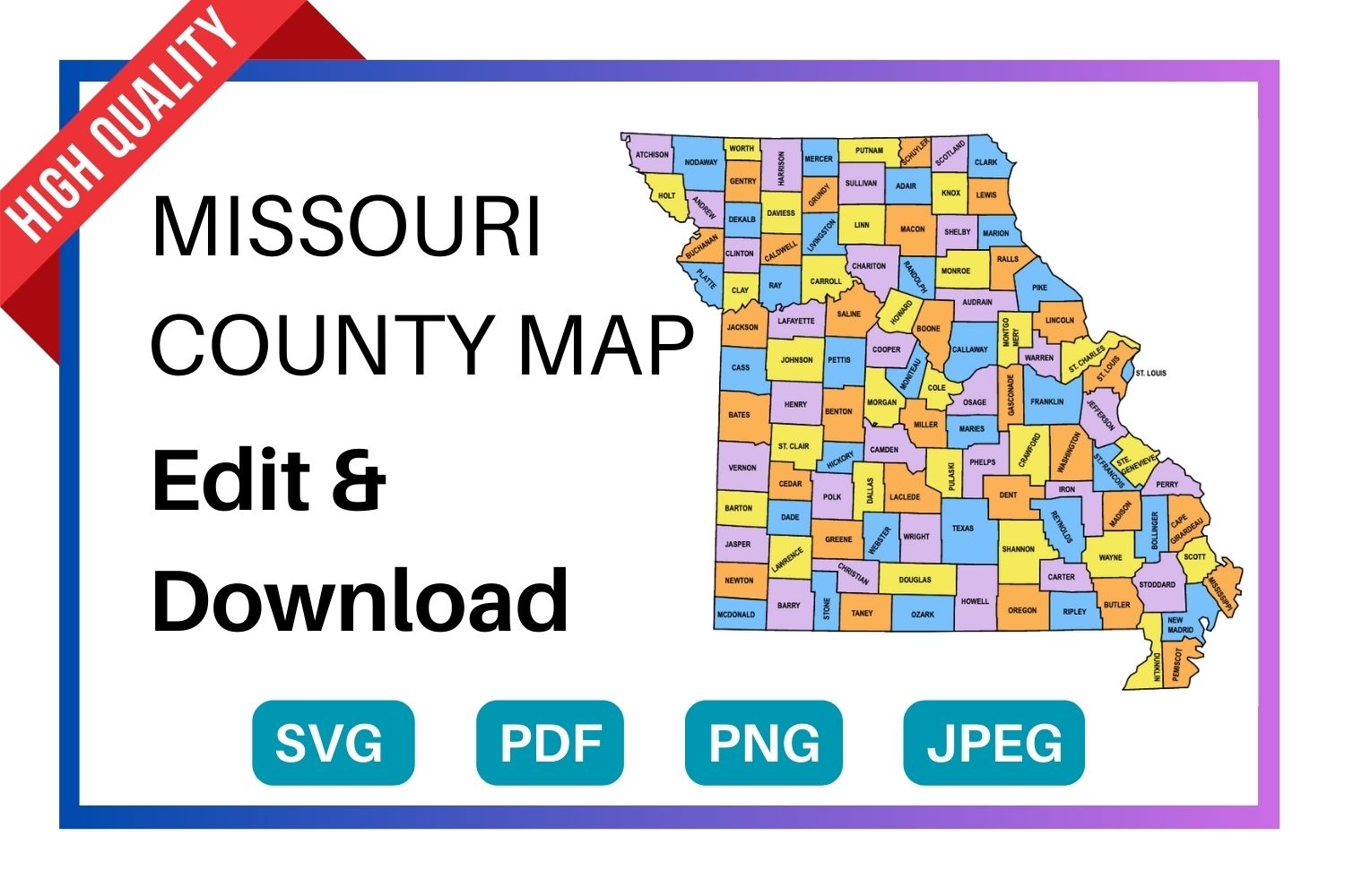 Missouri County Map Printable