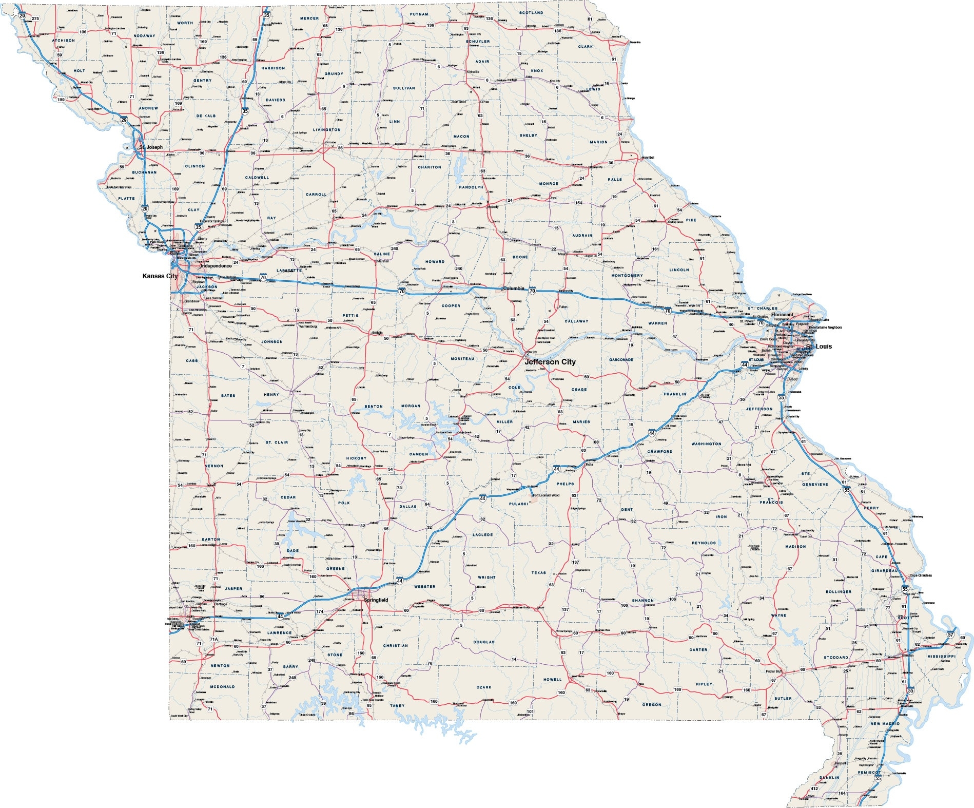Missouri Joinable Map Digital Vector Creative Force