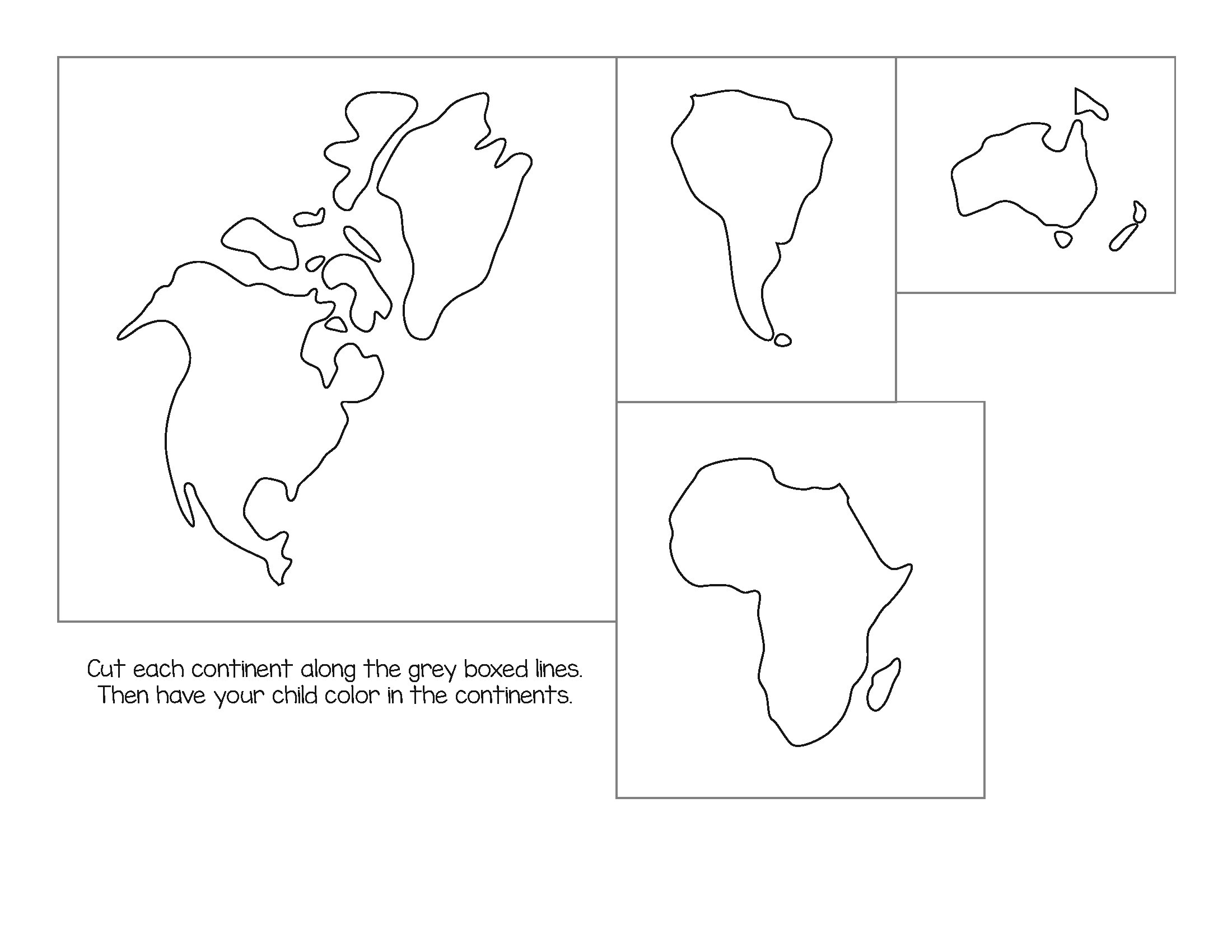 Map Of The Continents Printable