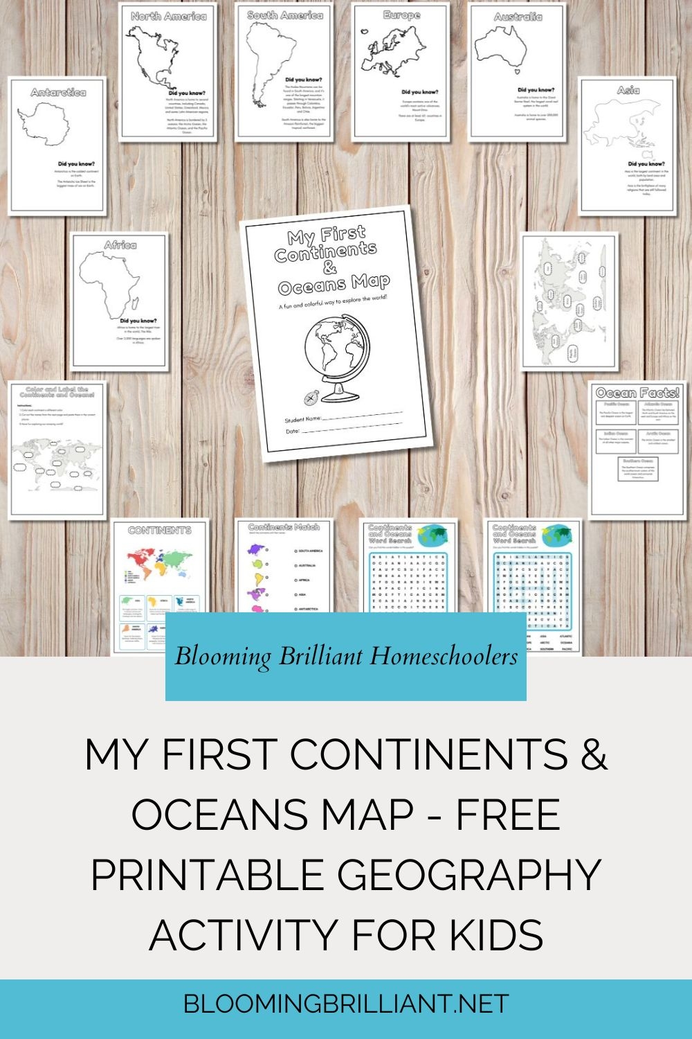 My First Continents U0026 Oceans Map The Perfect Geography Printable For Young Homeschoolers Blooming Brilliant