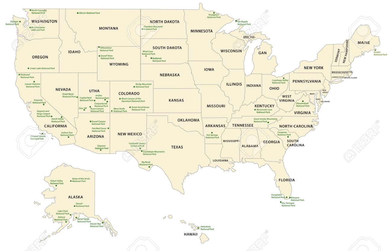 National Park Map USA Royalty Free SVG Cliparts Vectors And Stock Illustration Image 39510189 