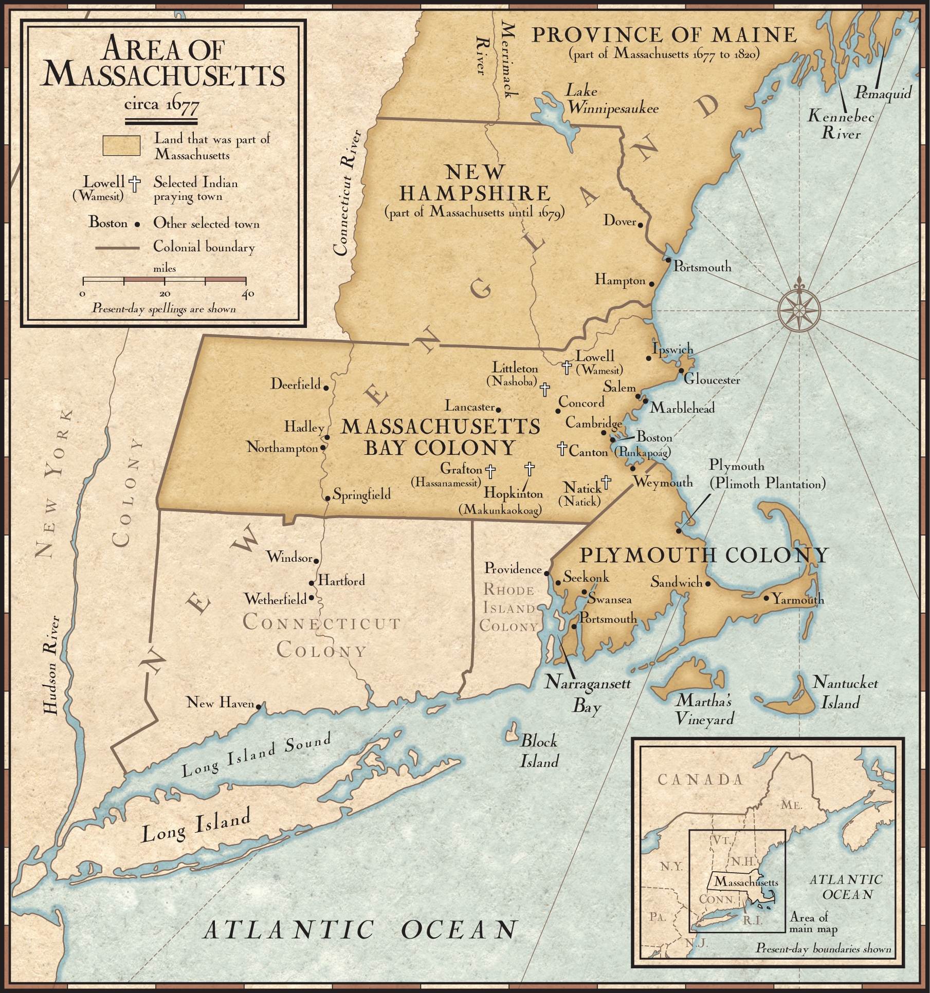 New England Colonies In 1677