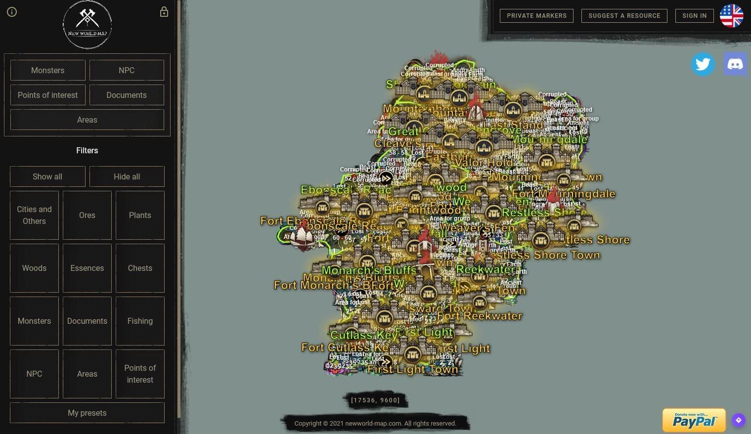 New World Map Printable