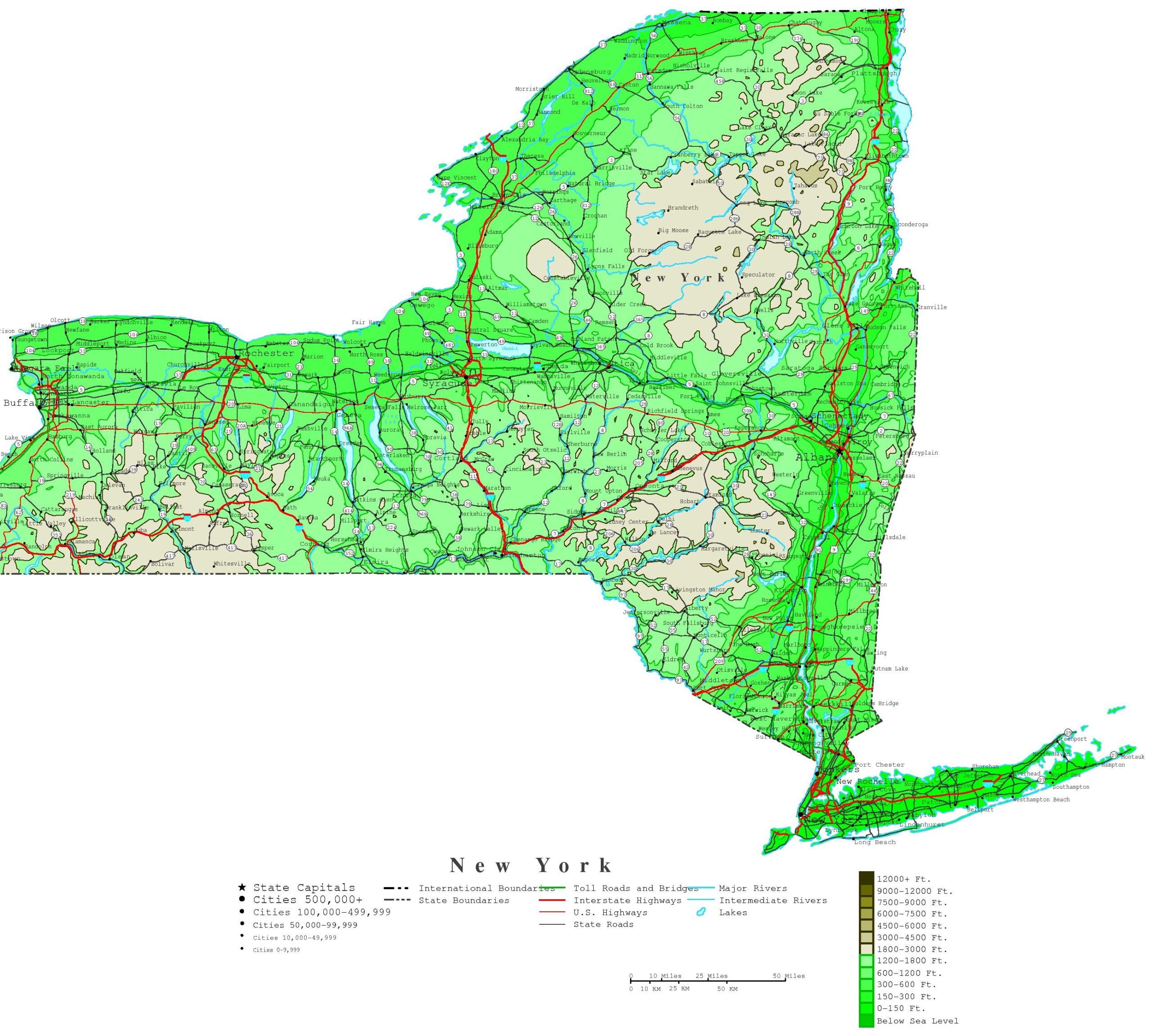 Printable Map Of New York State