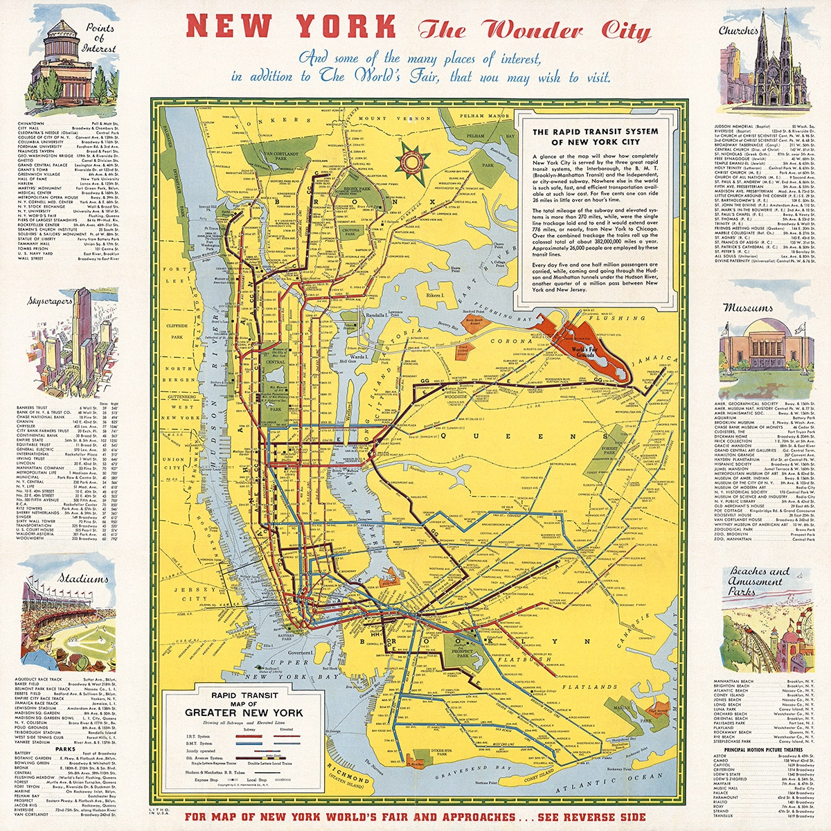New York Rapid Transit 1939 Transit Maps Store