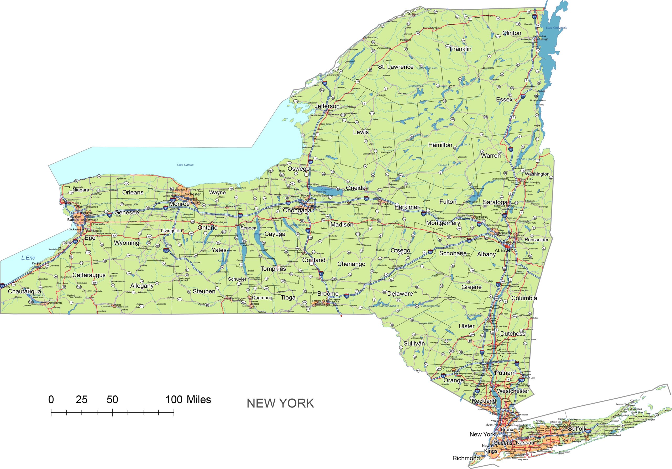 Nys County Map Printable