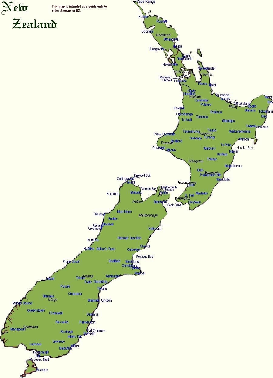 Map Of New Zealand Printable