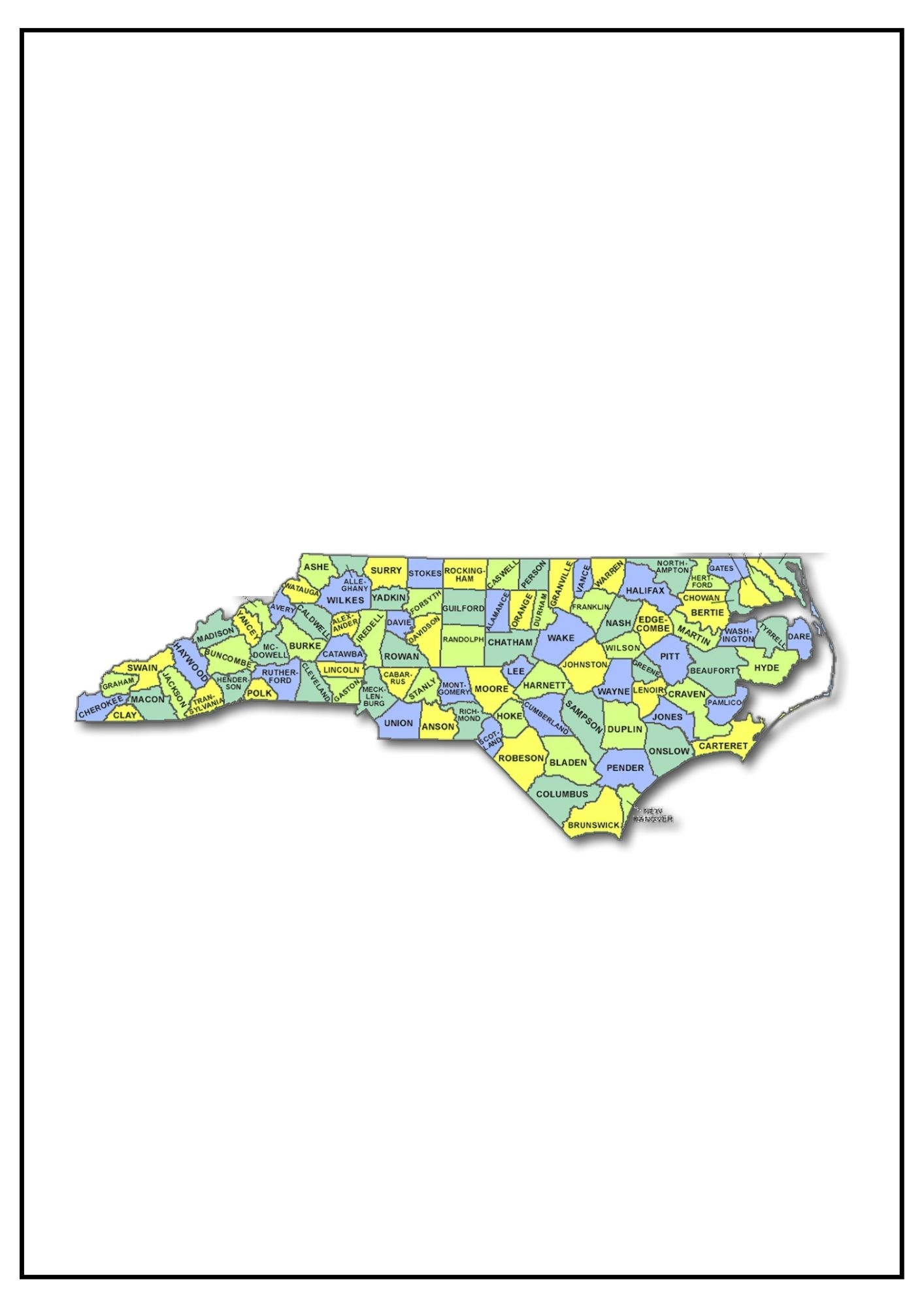 Nc County Map Printable