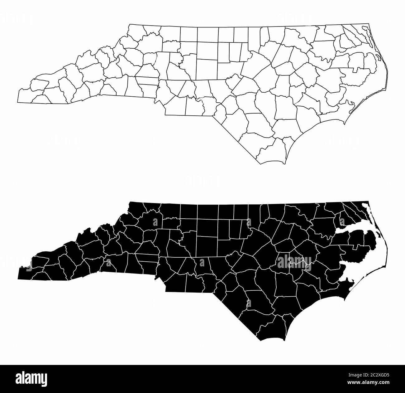 North Carolina County Maps Stock Vector Image U0026 Art Alamy