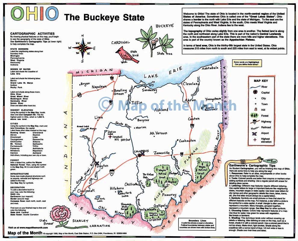 Ohio Printable Map