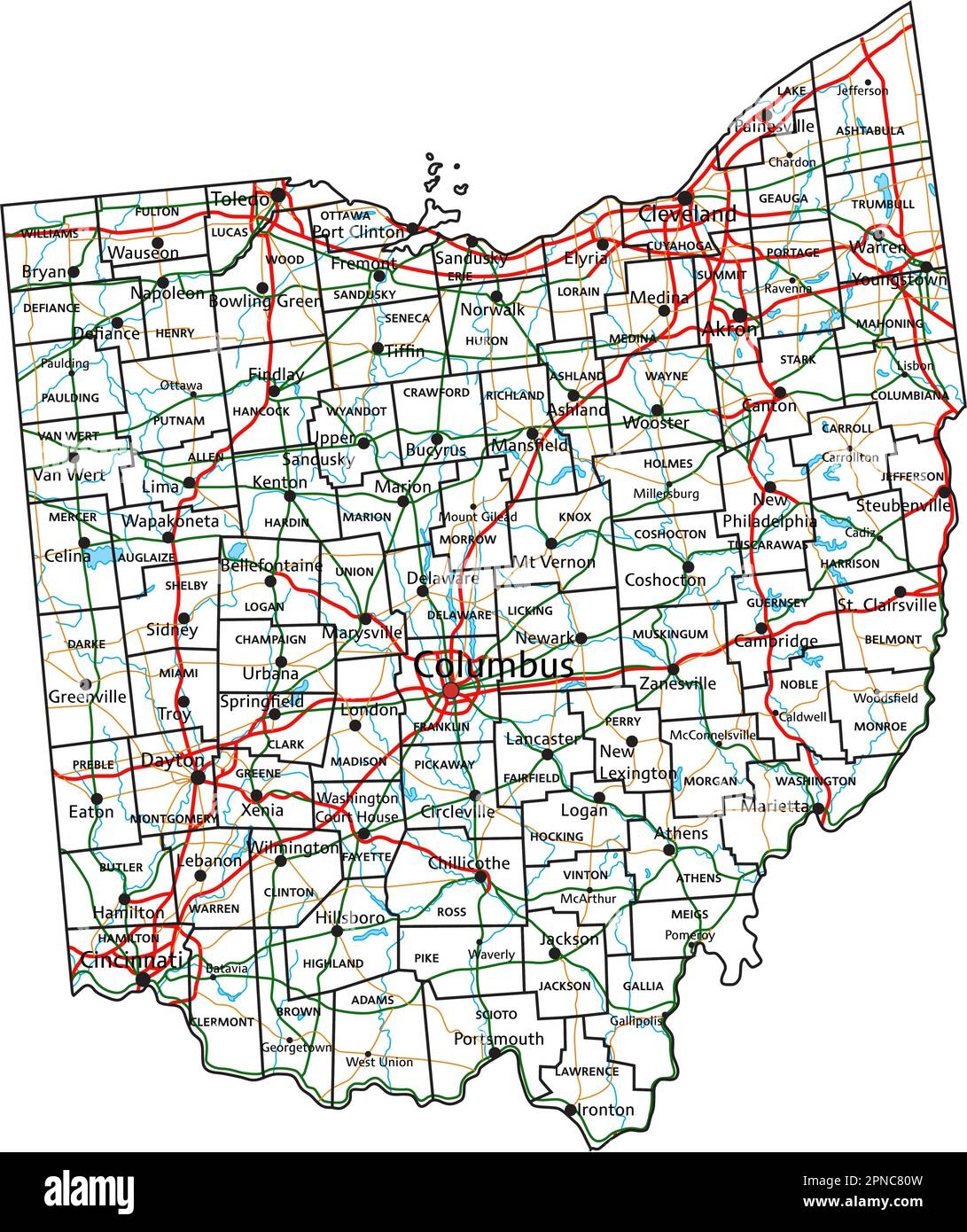 Printable Map Of Ohio