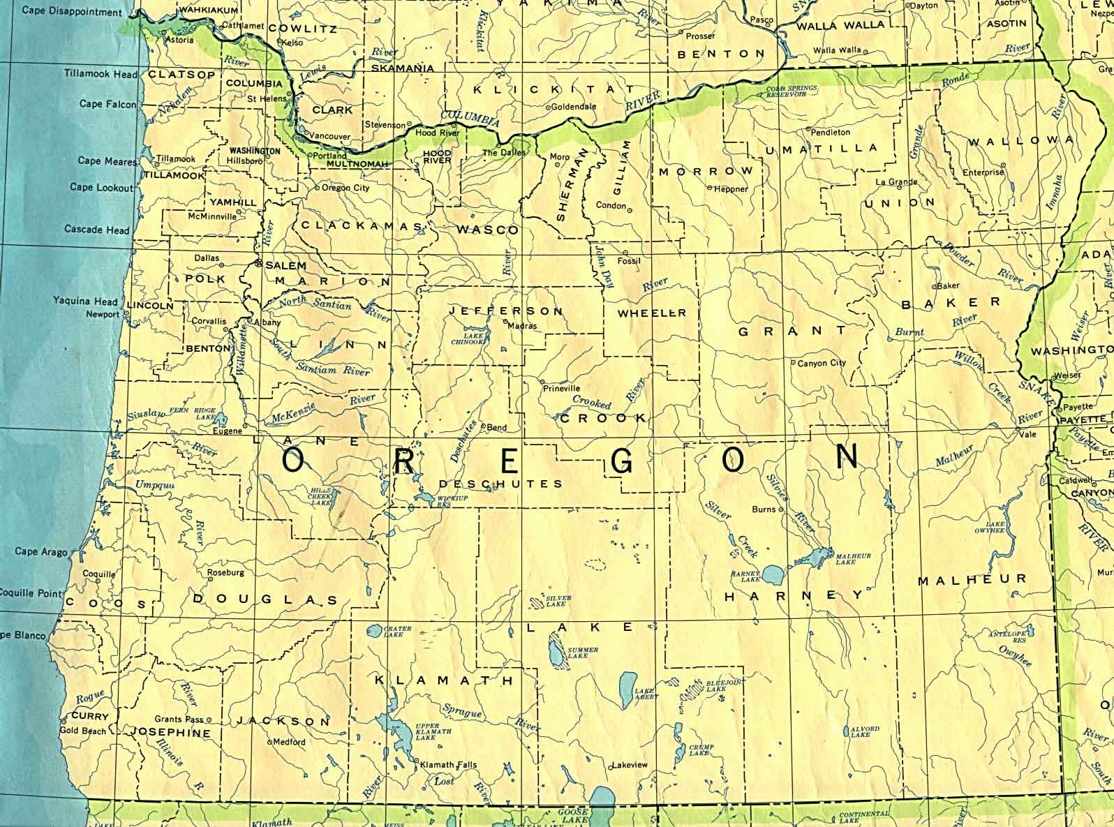 Old Historical City County And State Maps Of Oregon