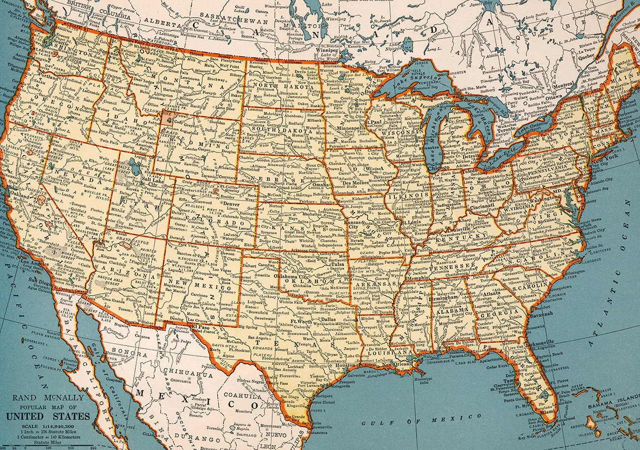 Old Map Of United States Of America Digital Print Instant Digital Download Us PRINTABLE Map US Map Wall Decor US Digital Map Etsy